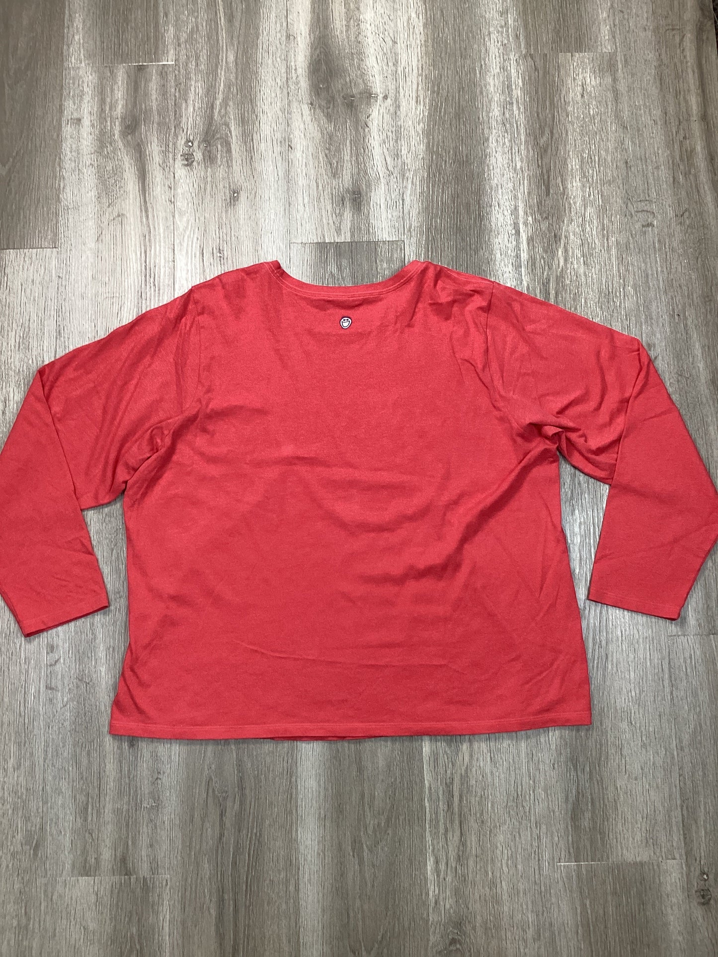 Top Long Sleeve By Life Is Good In Red, Size: 3x