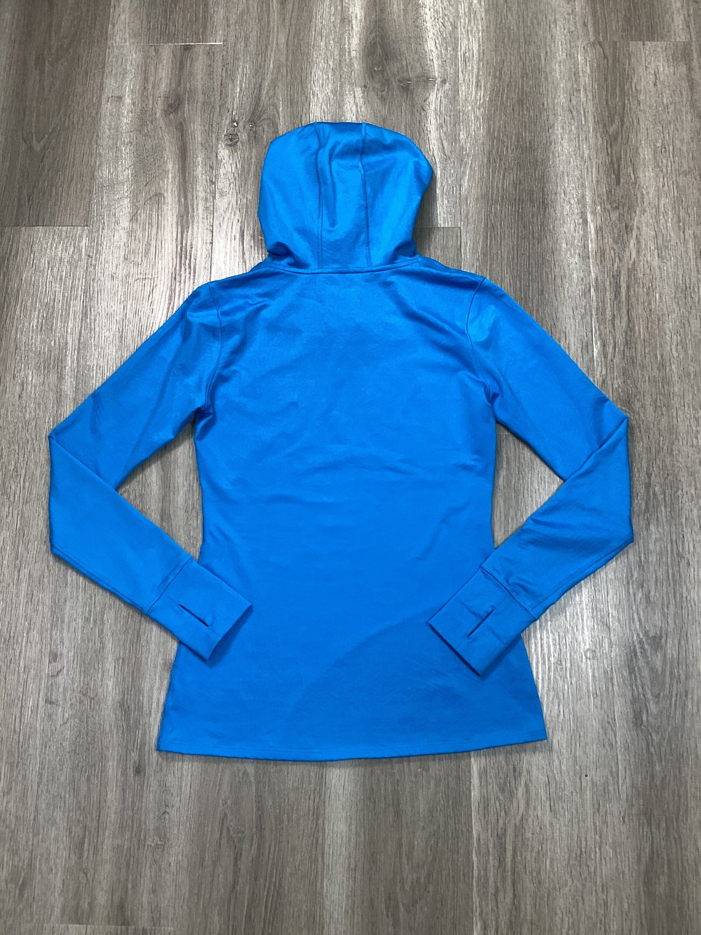 Athletic Top Long Sleeve Hoodie By Under Armour In Blue, Size: M