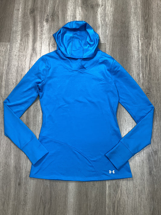 Athletic Top Long Sleeve Hoodie By Under Armour In Blue, Size: M