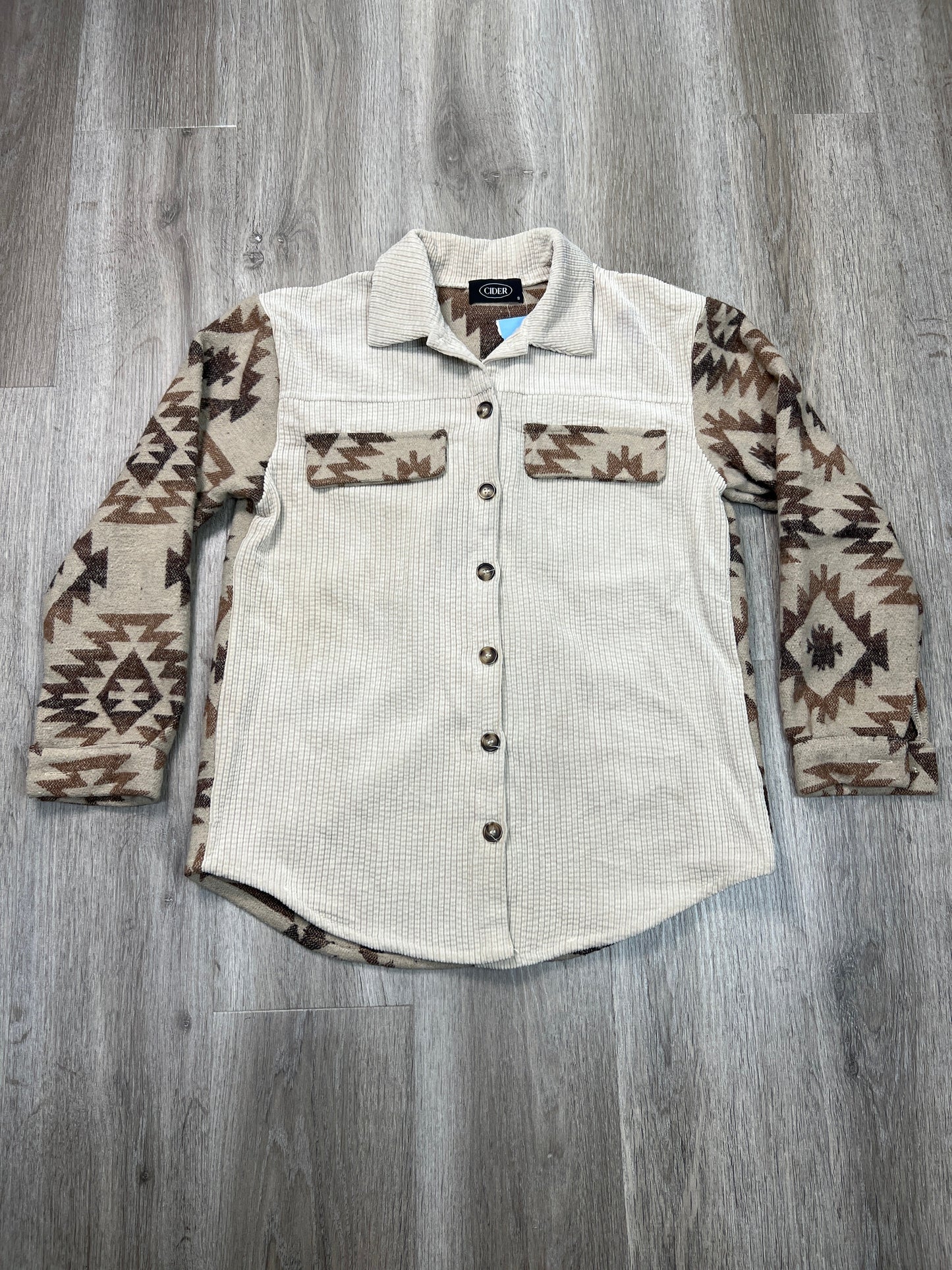 Jacket Shirt By CIDER In Cream, Size: Sp