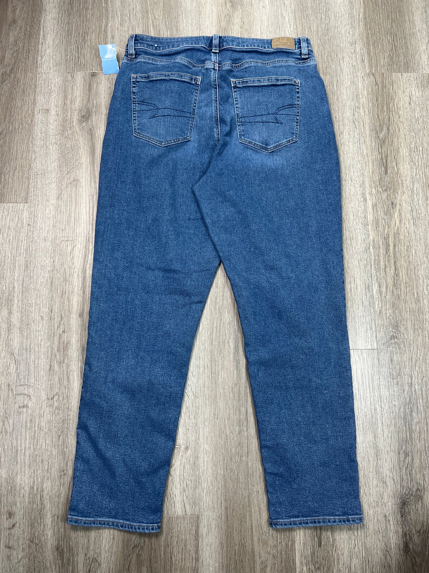 Jeans Straight By American Eagle In Blue Denim, Size: 14