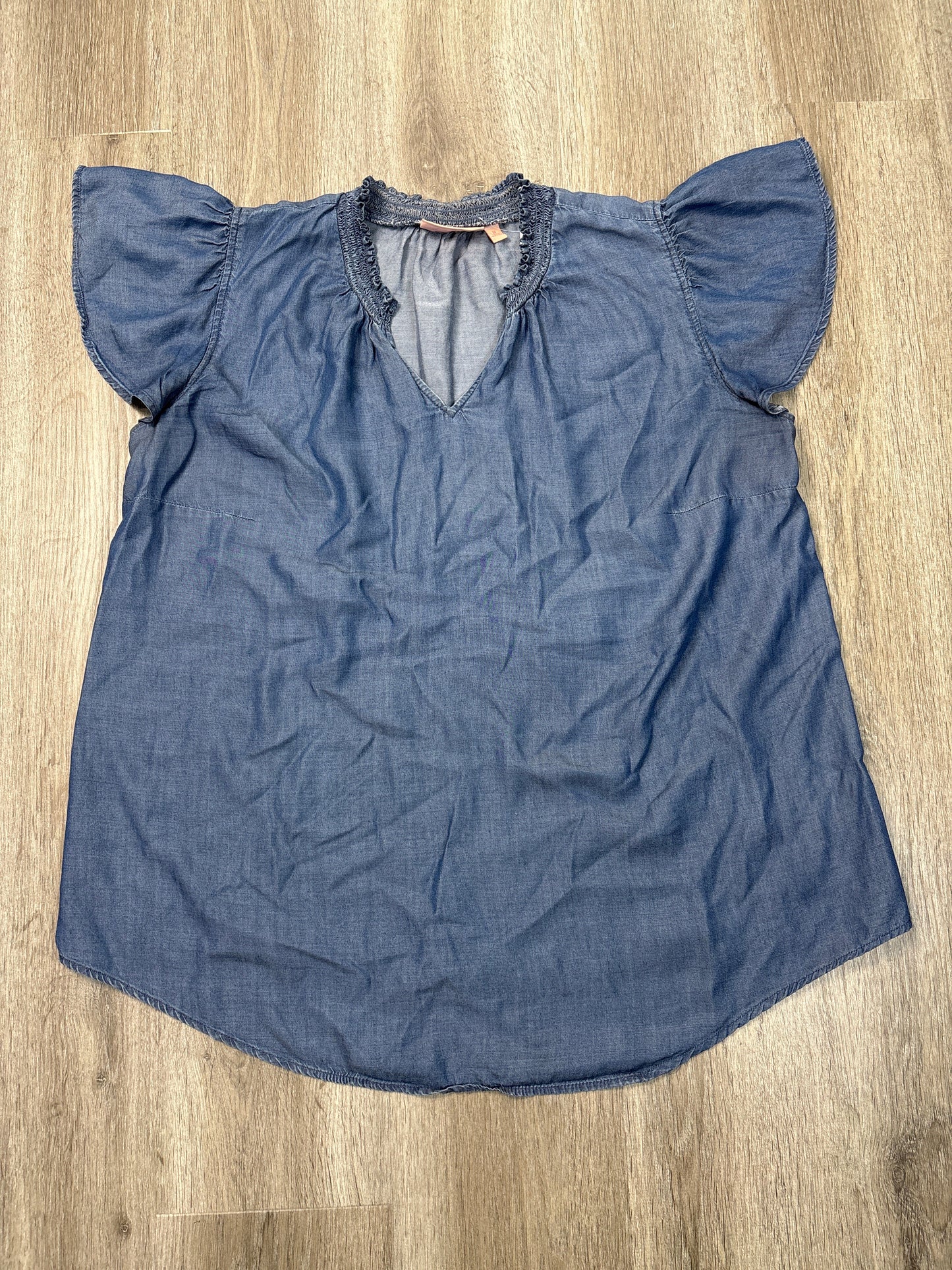 Top Short Sleeve By Evri In Blue, Size: 1x