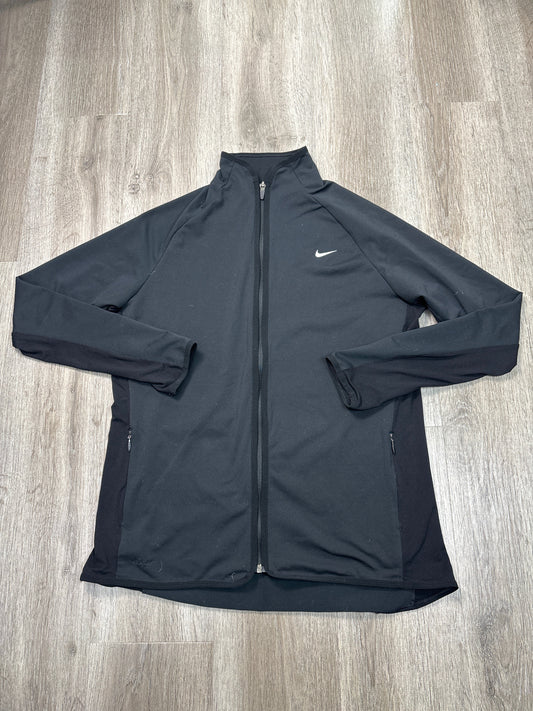 Athletic Top Long Sleeve Collar By Nike Apparel In Black, Size: Xl