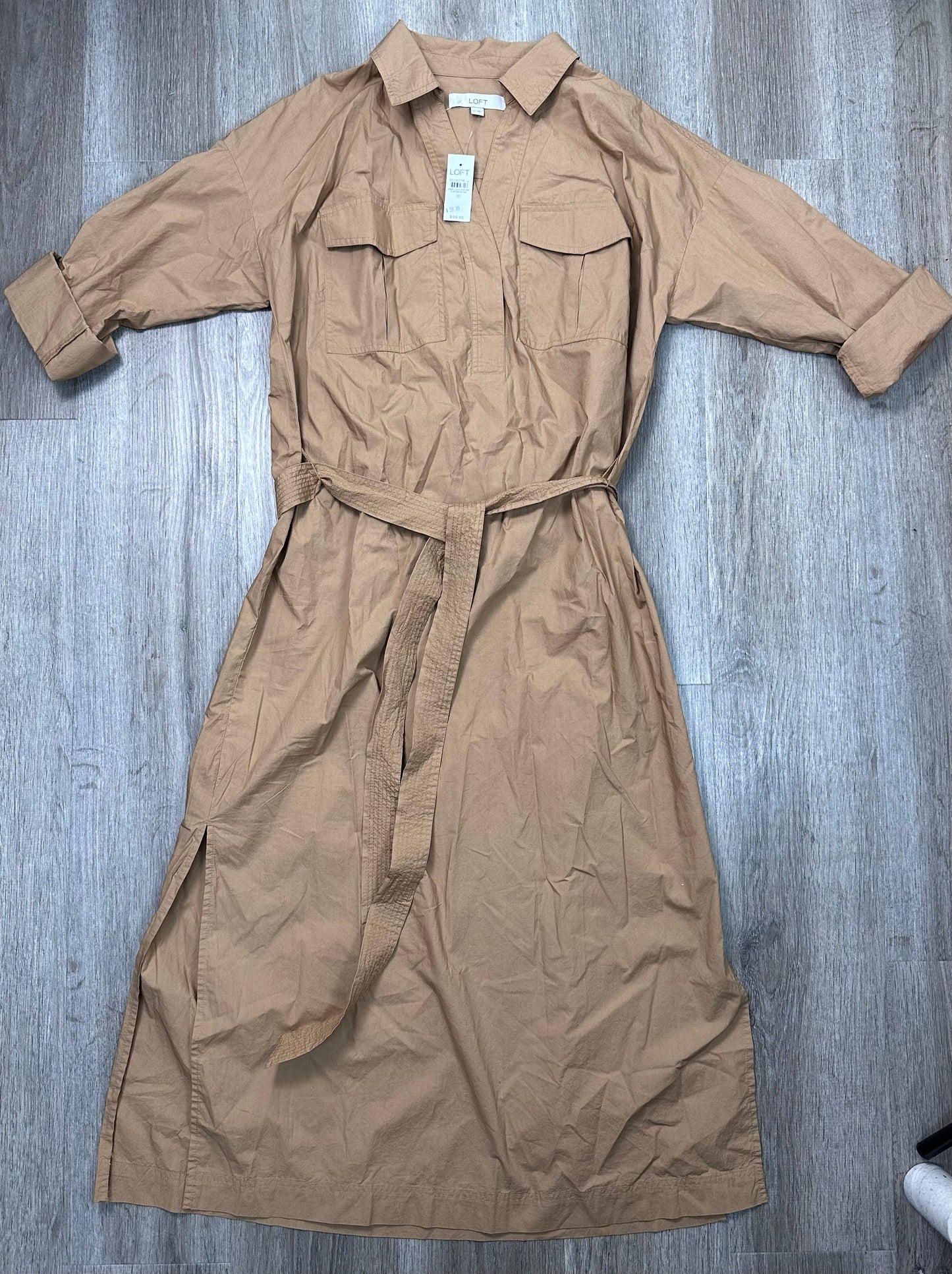 Dress Casual Midi By Loft In Tan, Size: M