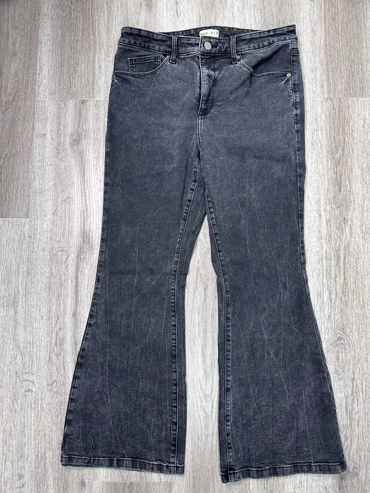 Jeans Flared By Ava & Viv In Black Denim, Size: 16