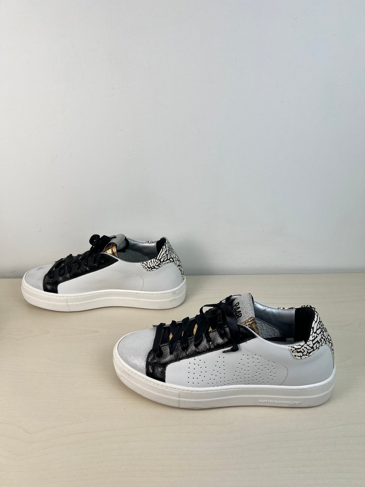 Shoes Sneakers By P448 In Black & Silver, Size: 8