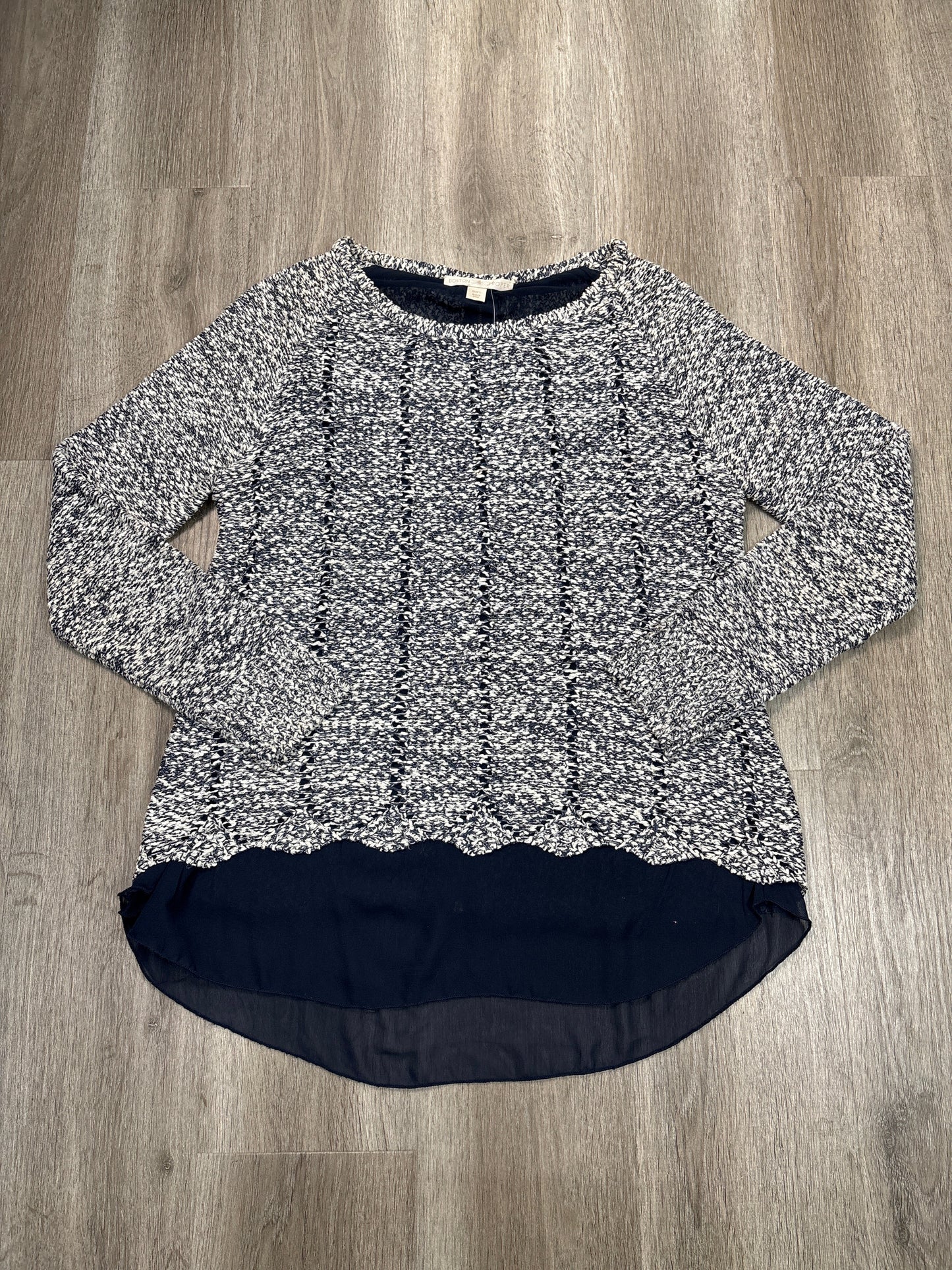 Sweater By Boston Proper In Blue & White, Size: L