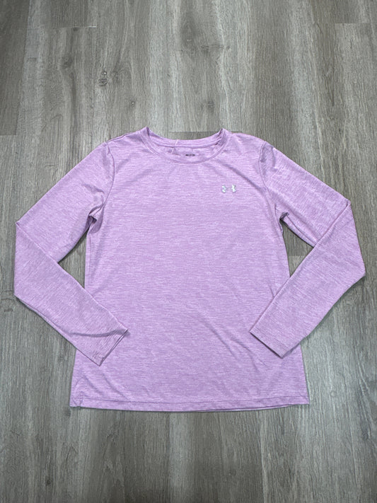 Athletic Top Long Sleeve Crewneck By Under Armour In Purple, Size: S