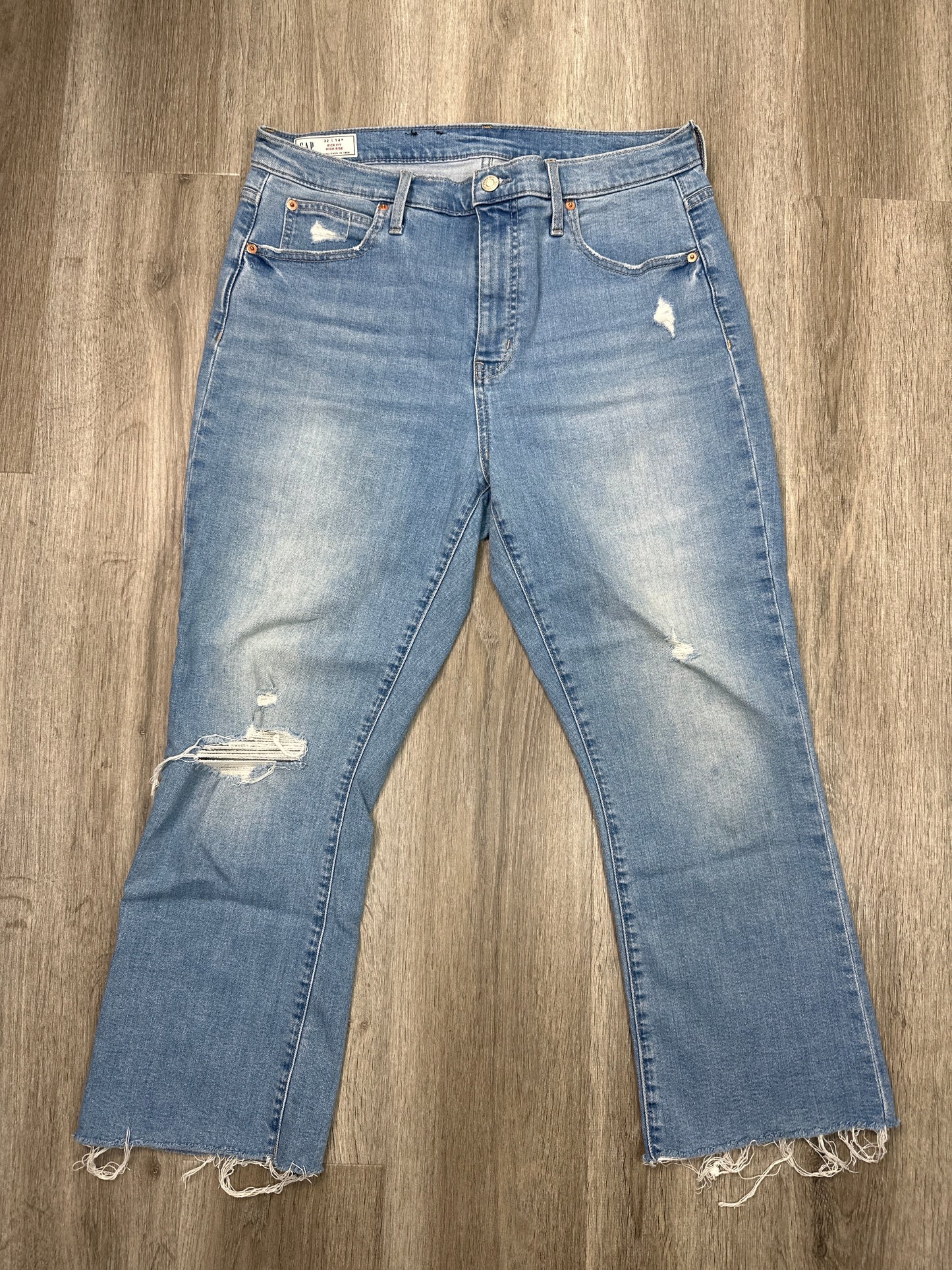 Jeans Flared By Gap In Blue Denim, Size: 14