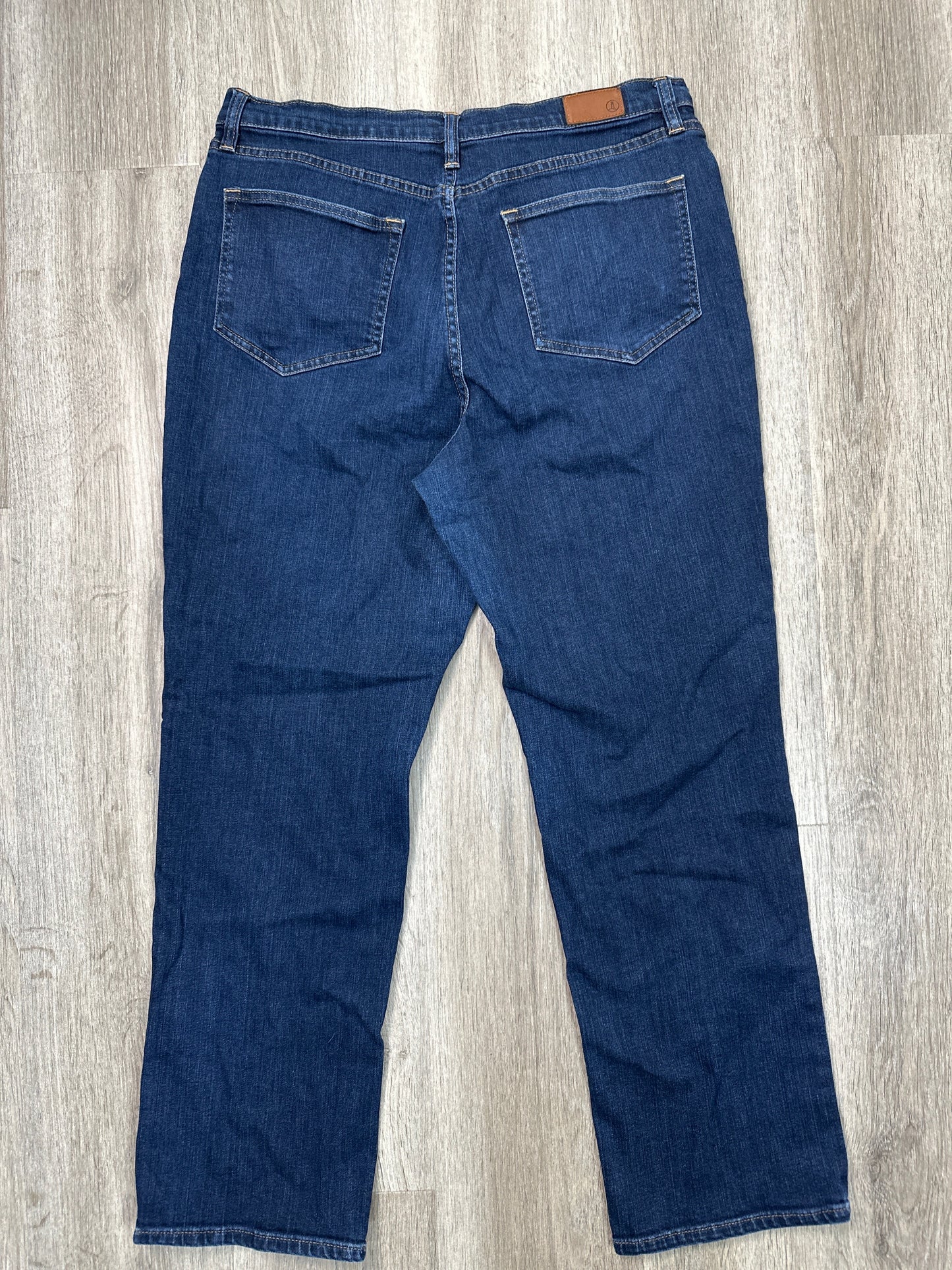 Jeans Straight By Lands End In Blue Denim, Size: 14