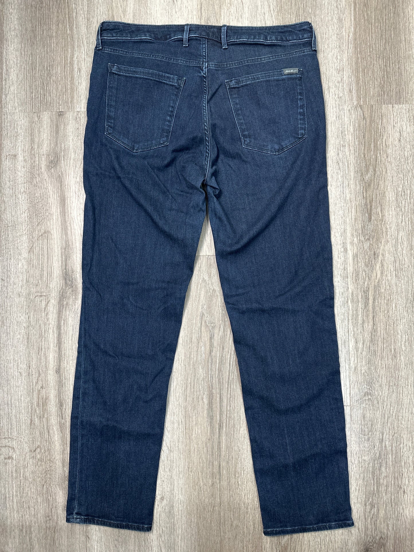 Jeans Straight By Eddie Bauer In Blue Denim, Size: 16