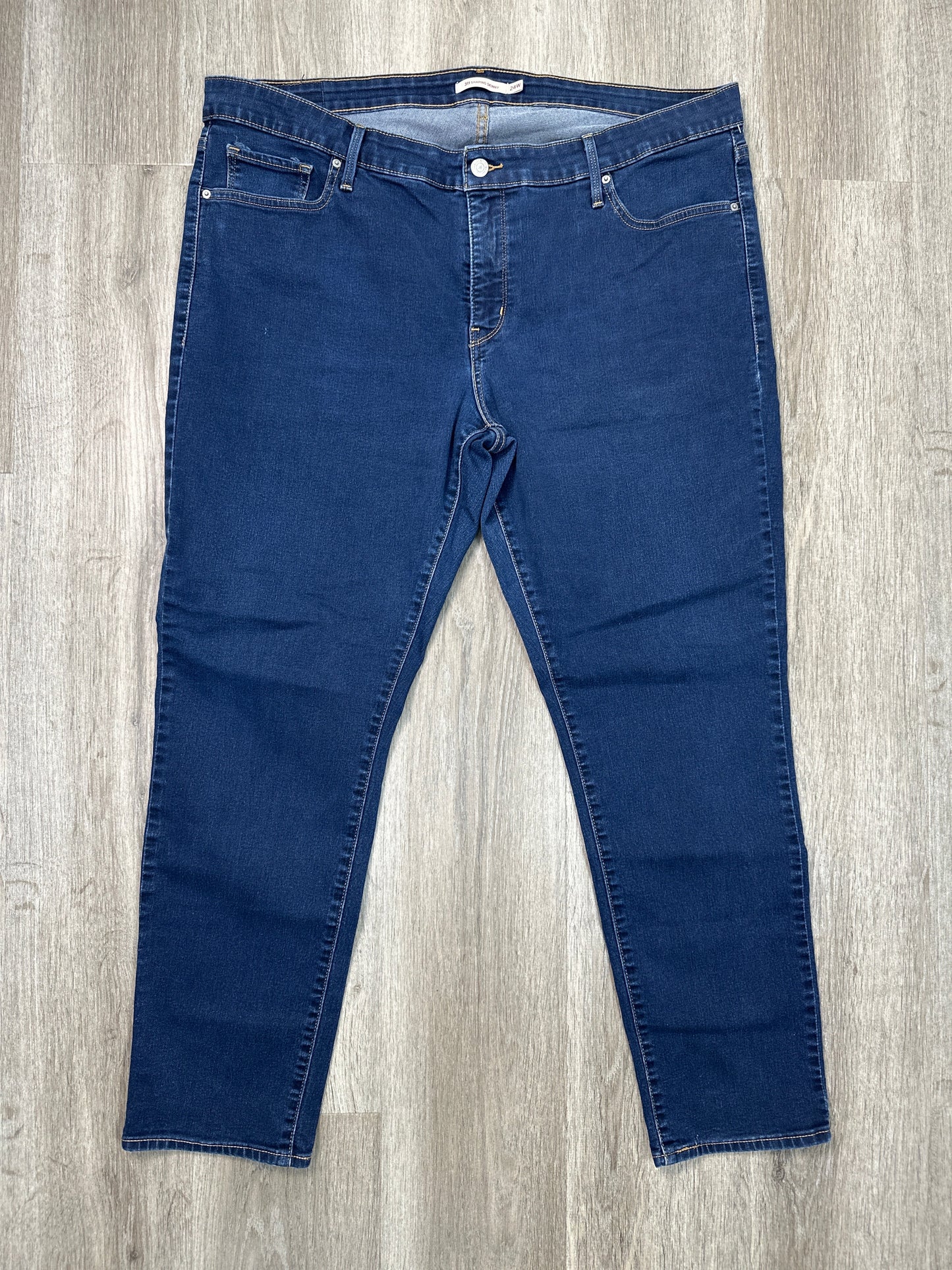 Jeans Straight By Levis In Blue Denim, Size: 24