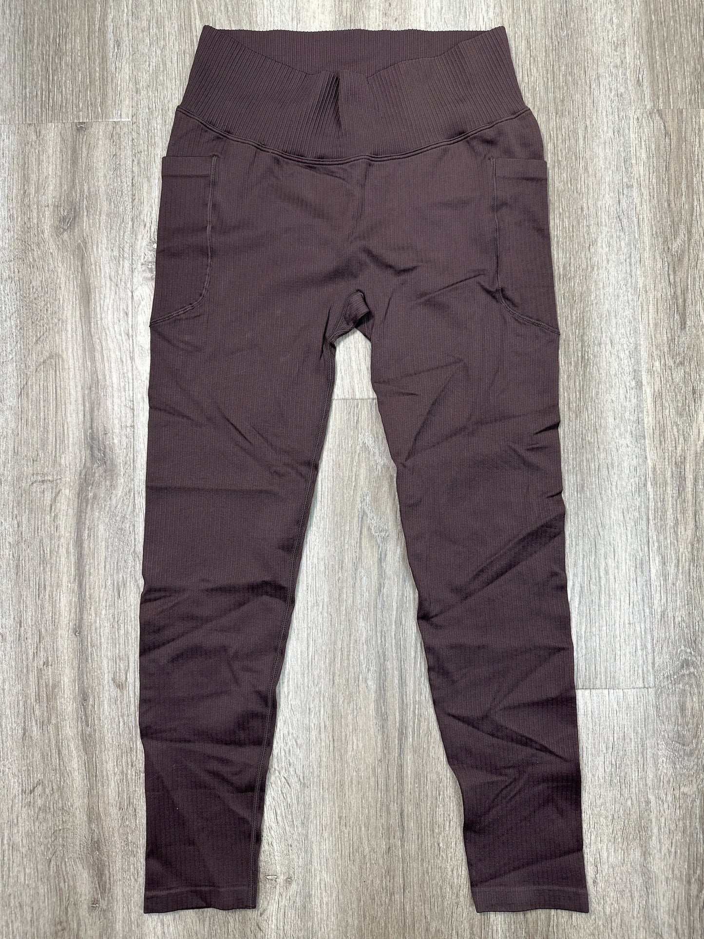 Athletic Leggings By Mono B In Brown, Size: L