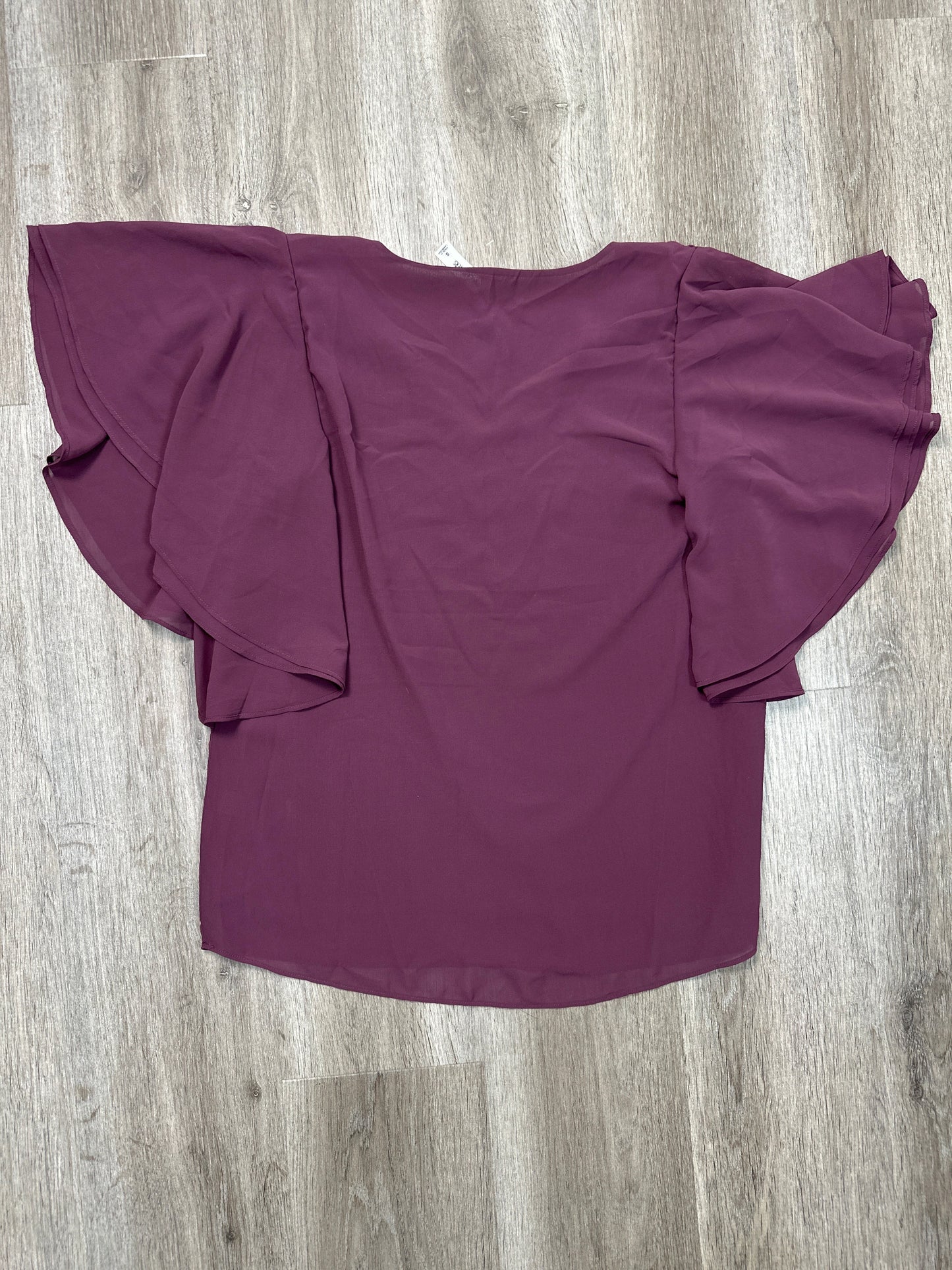 Blouse Short Sleeve By Zenana Outfitters In Purple, Size: S