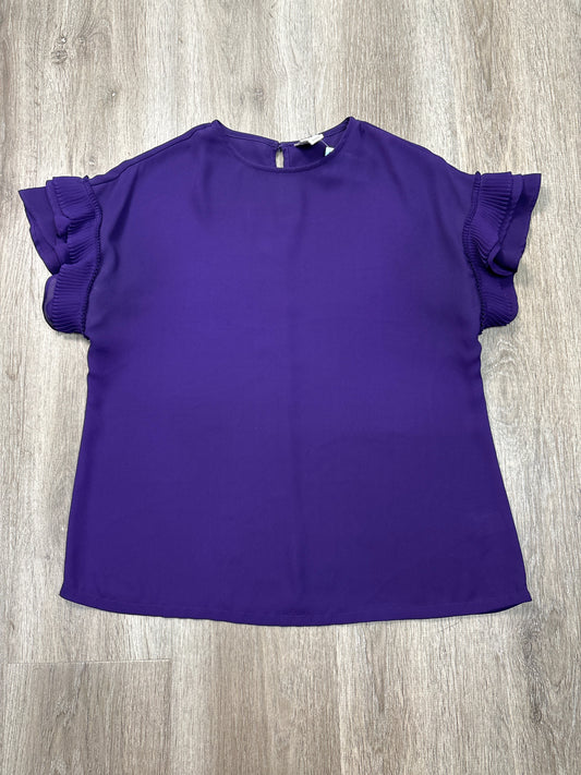 Blouse Short Sleeve By Worthington In Purple, Size: Xs