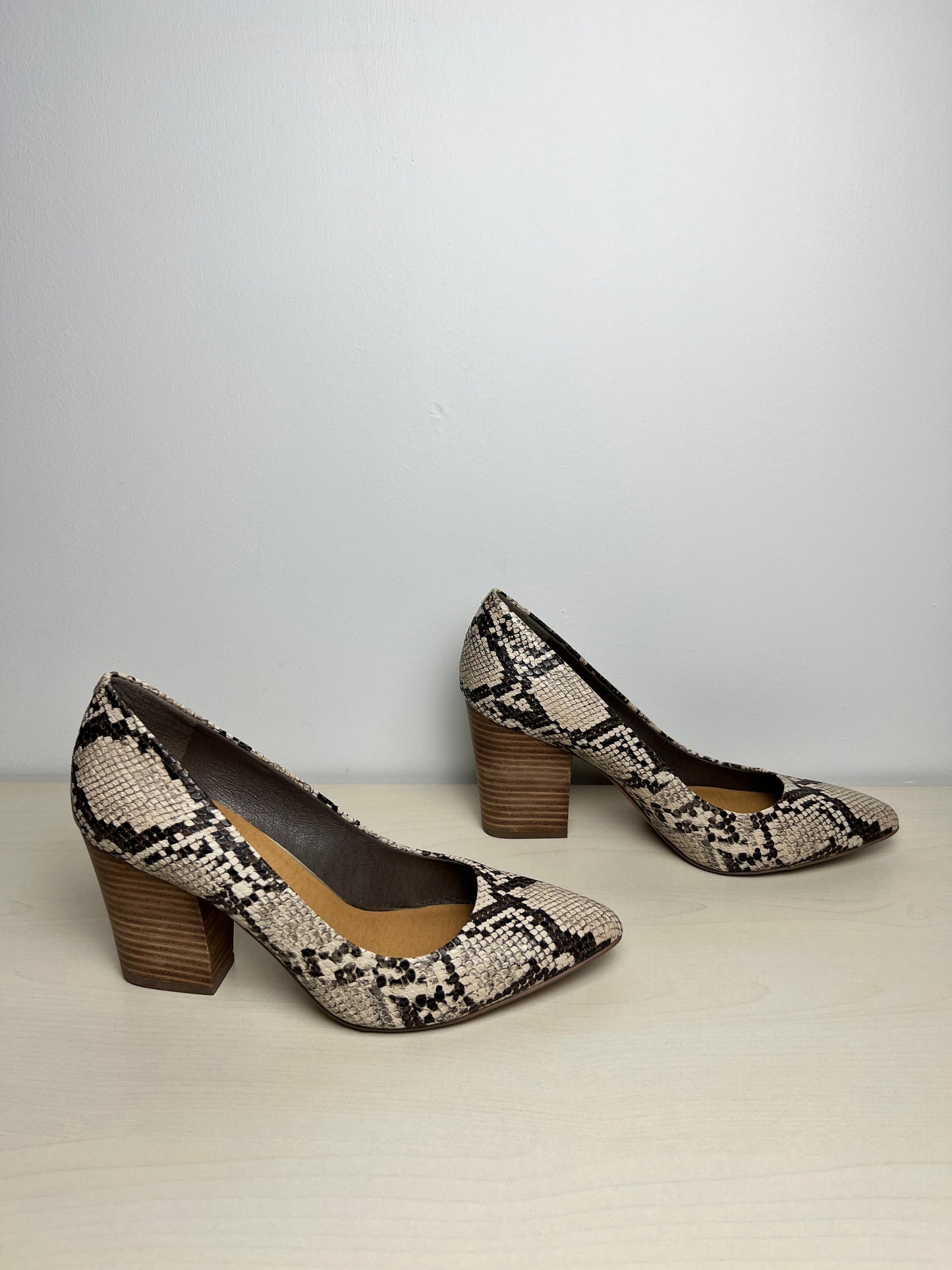 Shoes Heels Block By Crown Vintage In Snakeskin Print, Size: 8