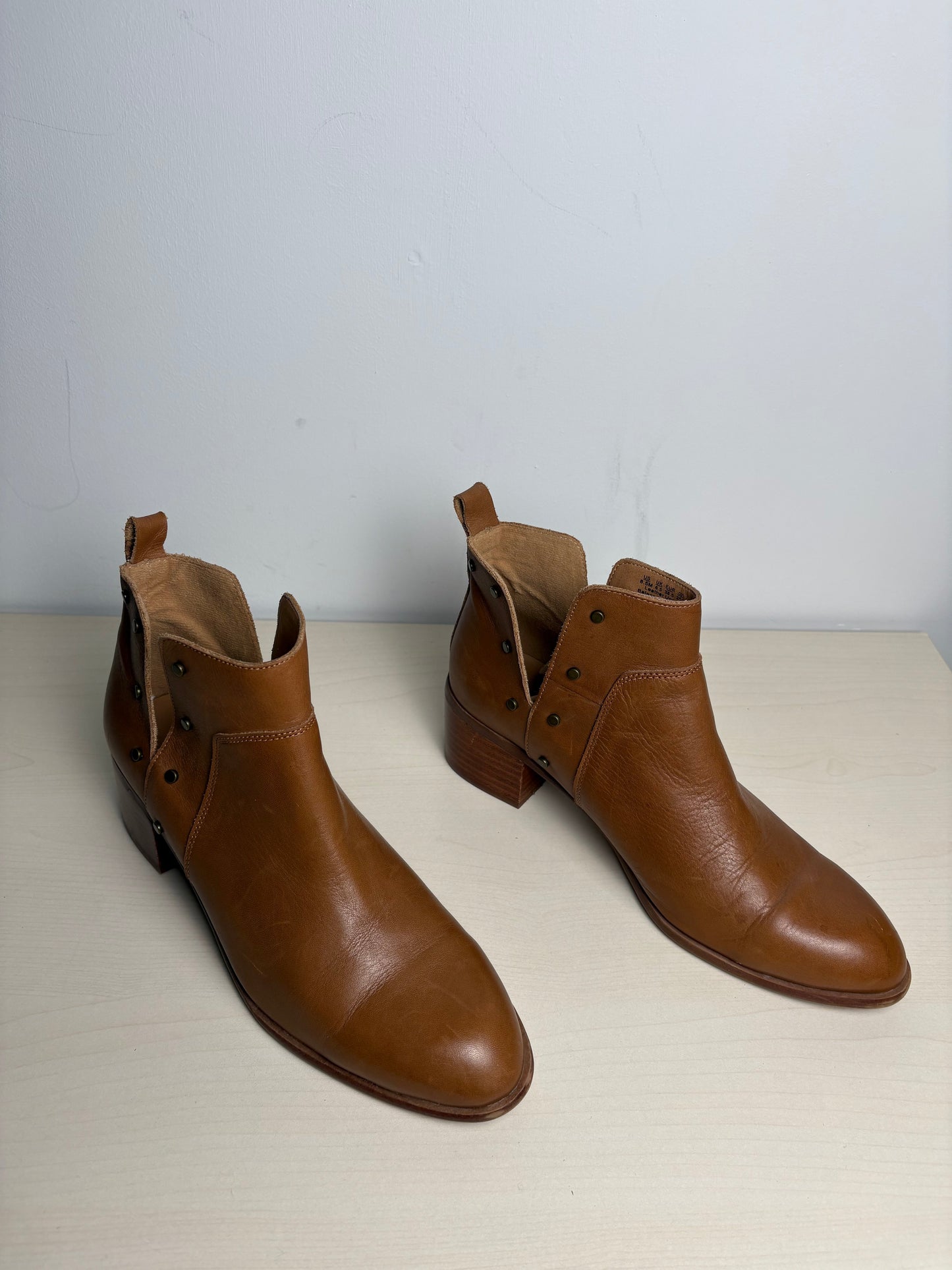 Boots Ankle Heels By Franco Sarto In Brown, Size: 8.5