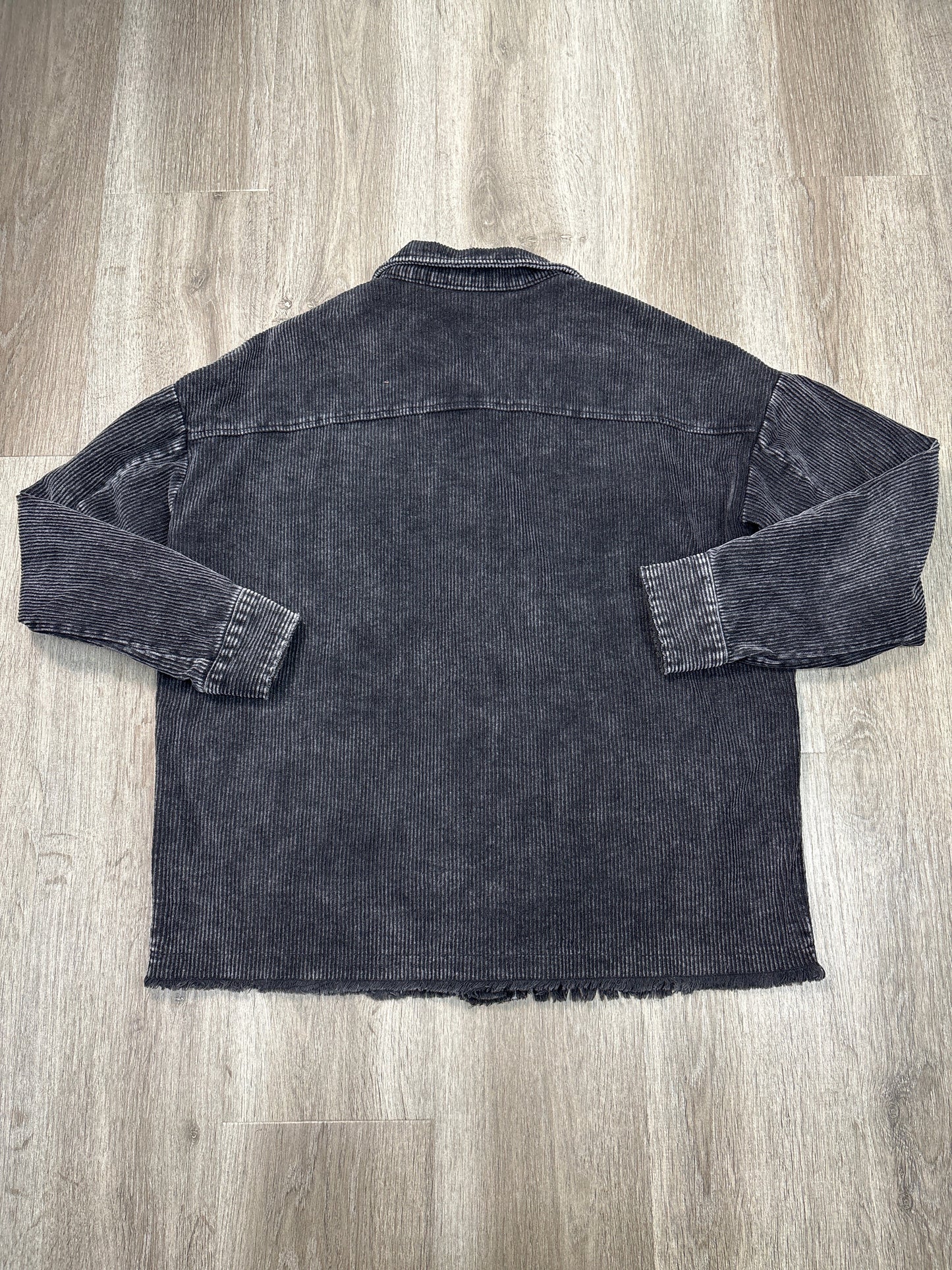 Jacket Shirt By Entro In Black Denim, Size: M