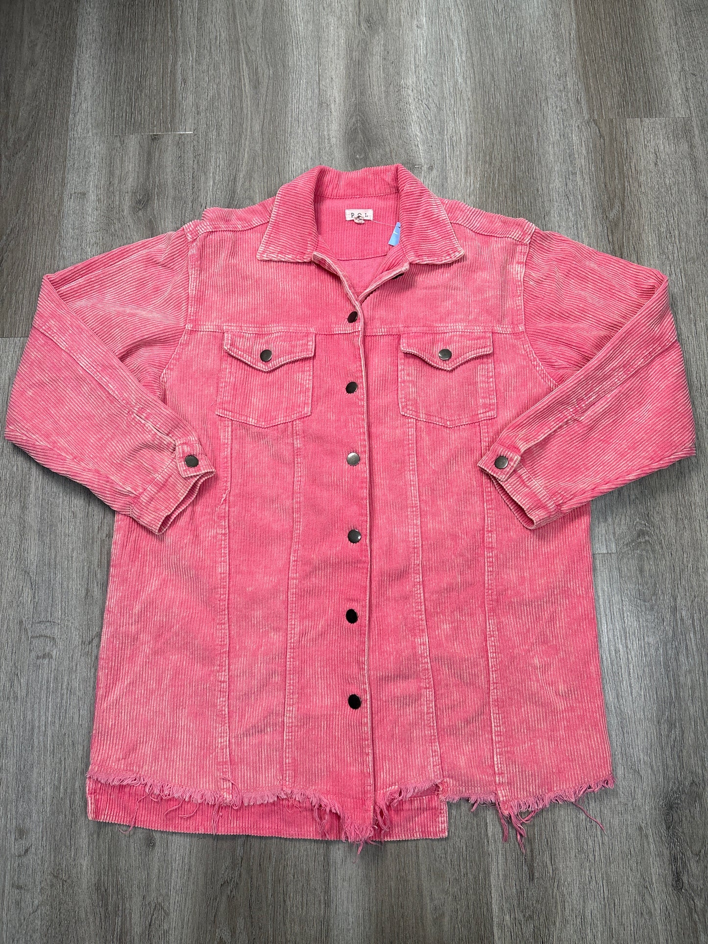 Jacket Shirt By Pol In Pink, Size: S