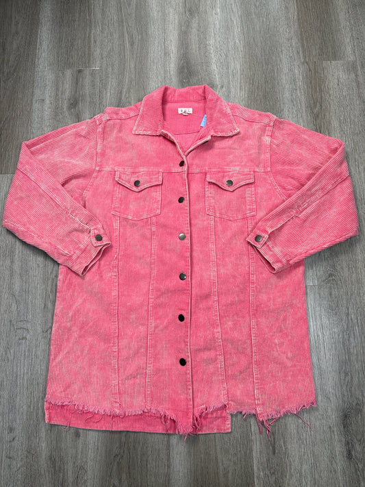 Jacket Shirt By Pol In Pink, Size: S