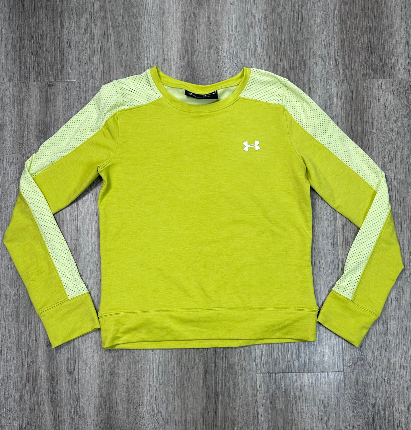 Athletic Top Long Sleeve Crewneck By Under Armour In Yellow, Size: S