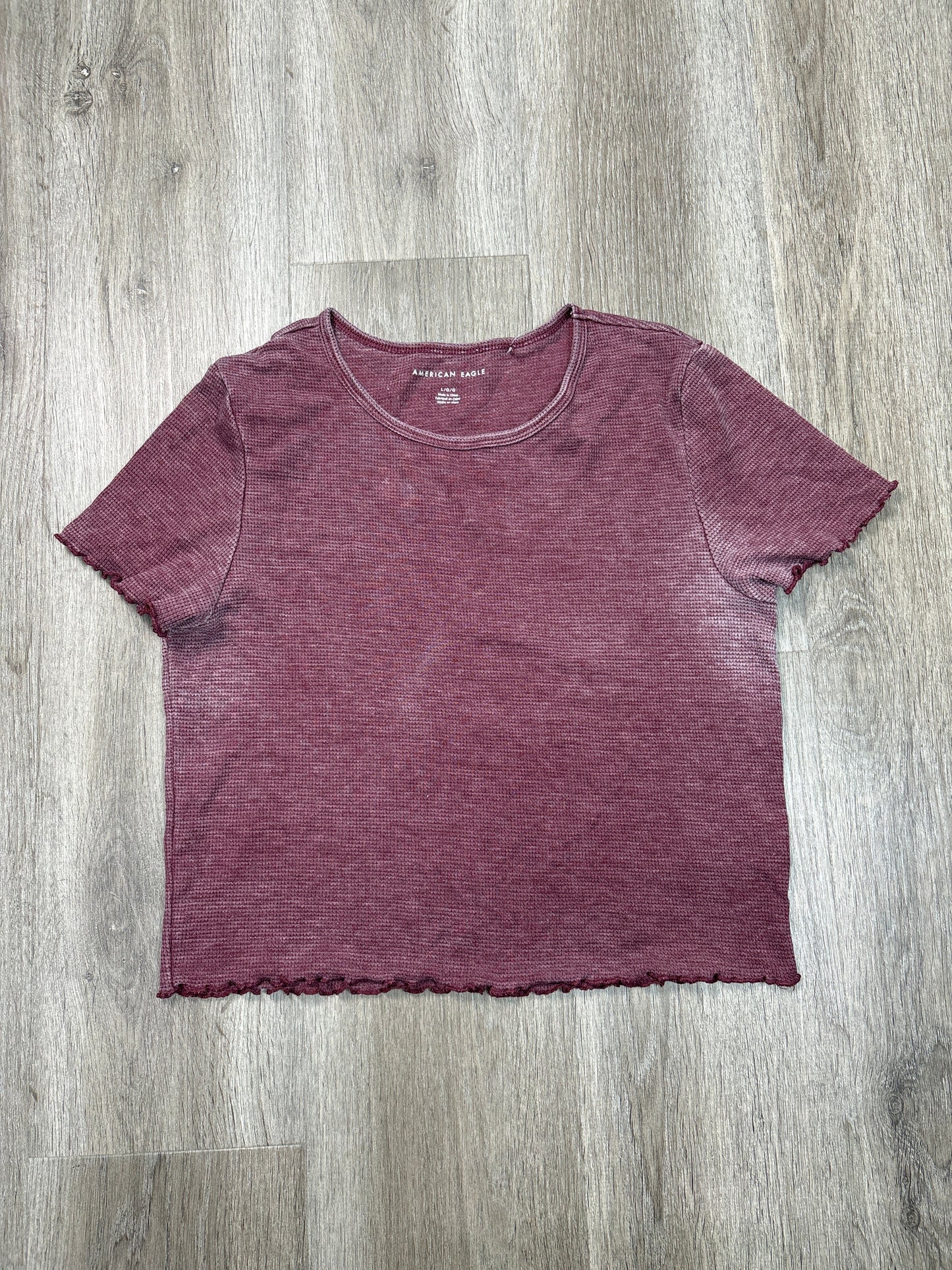 Top Short Sleeve By American Eagle In Purple, Size: L