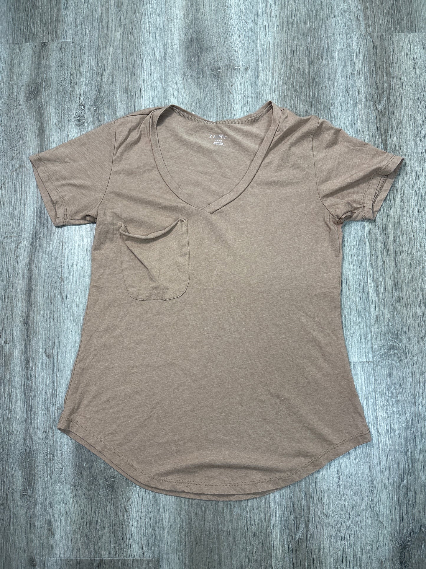 Top Short Sleeve Basic By Z Supply In Brown, Size: S