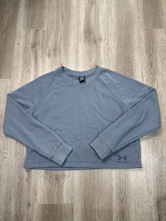 Athletic Top Long Sleeve Crewneck By Under Armour In Grey, Size: L