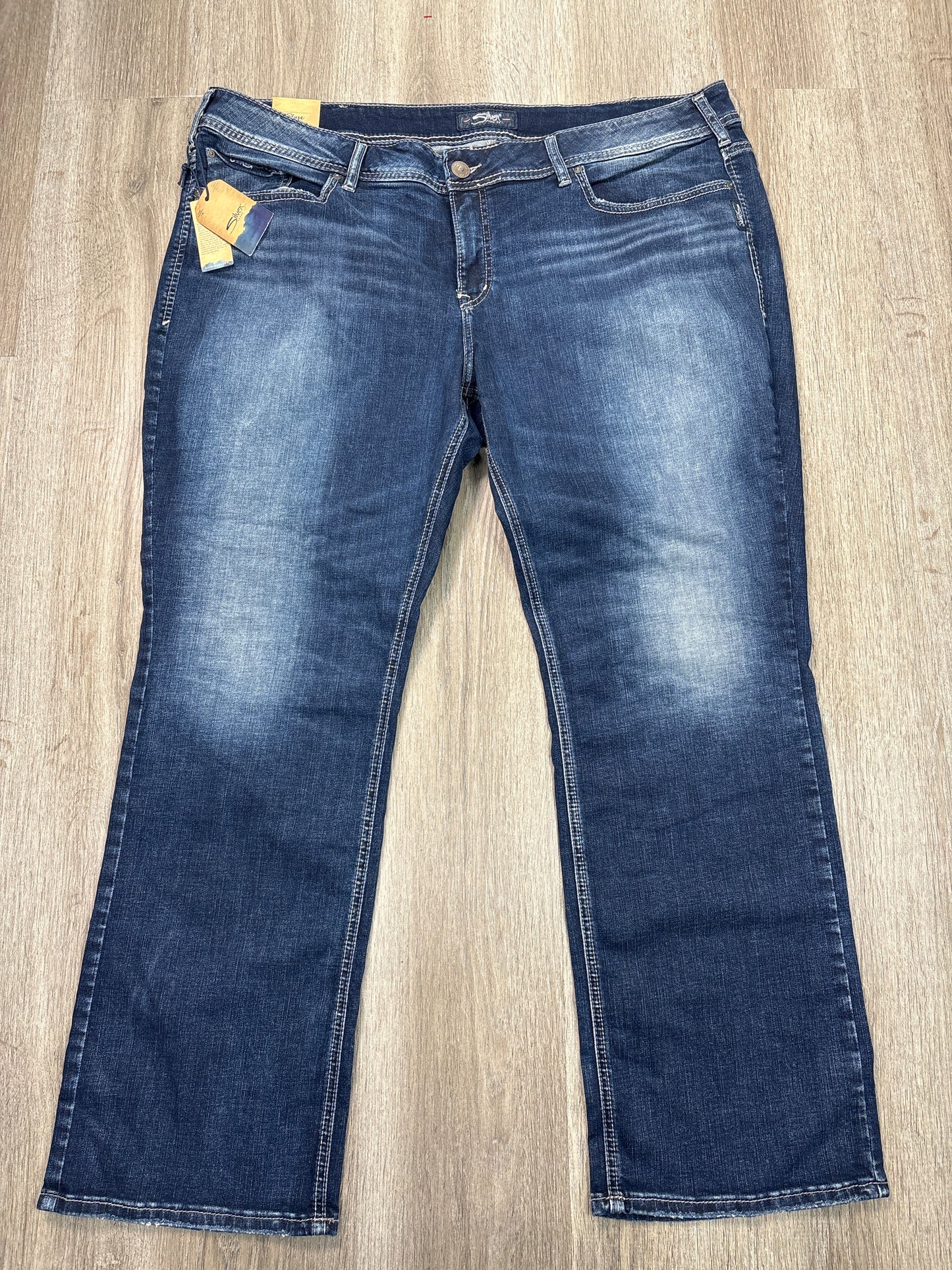 Jeans Boot Cut By Silver In Blue Denim, Size: 22