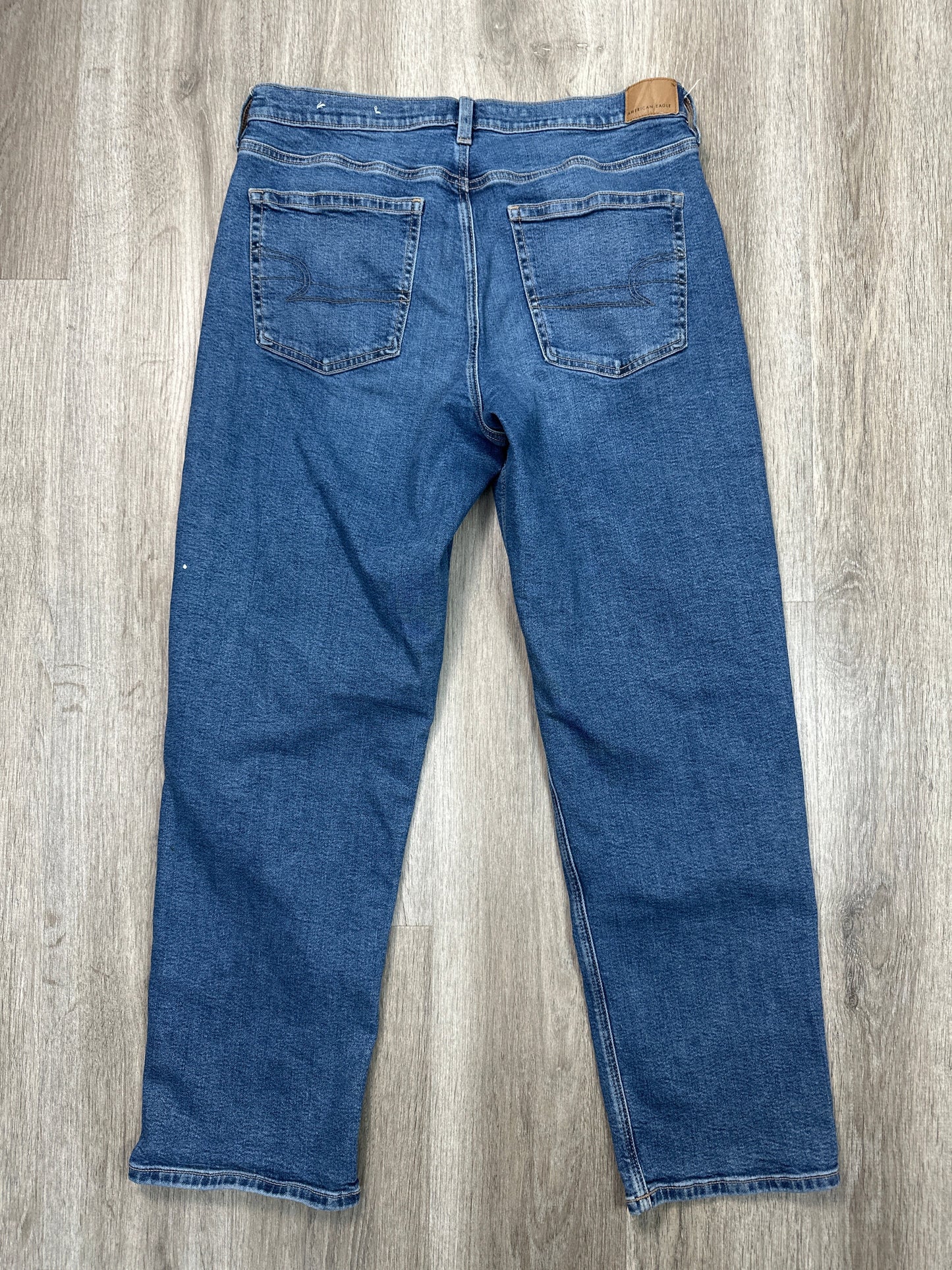 Jeans Straight By American Eagle In Blue Denim, Size: 12