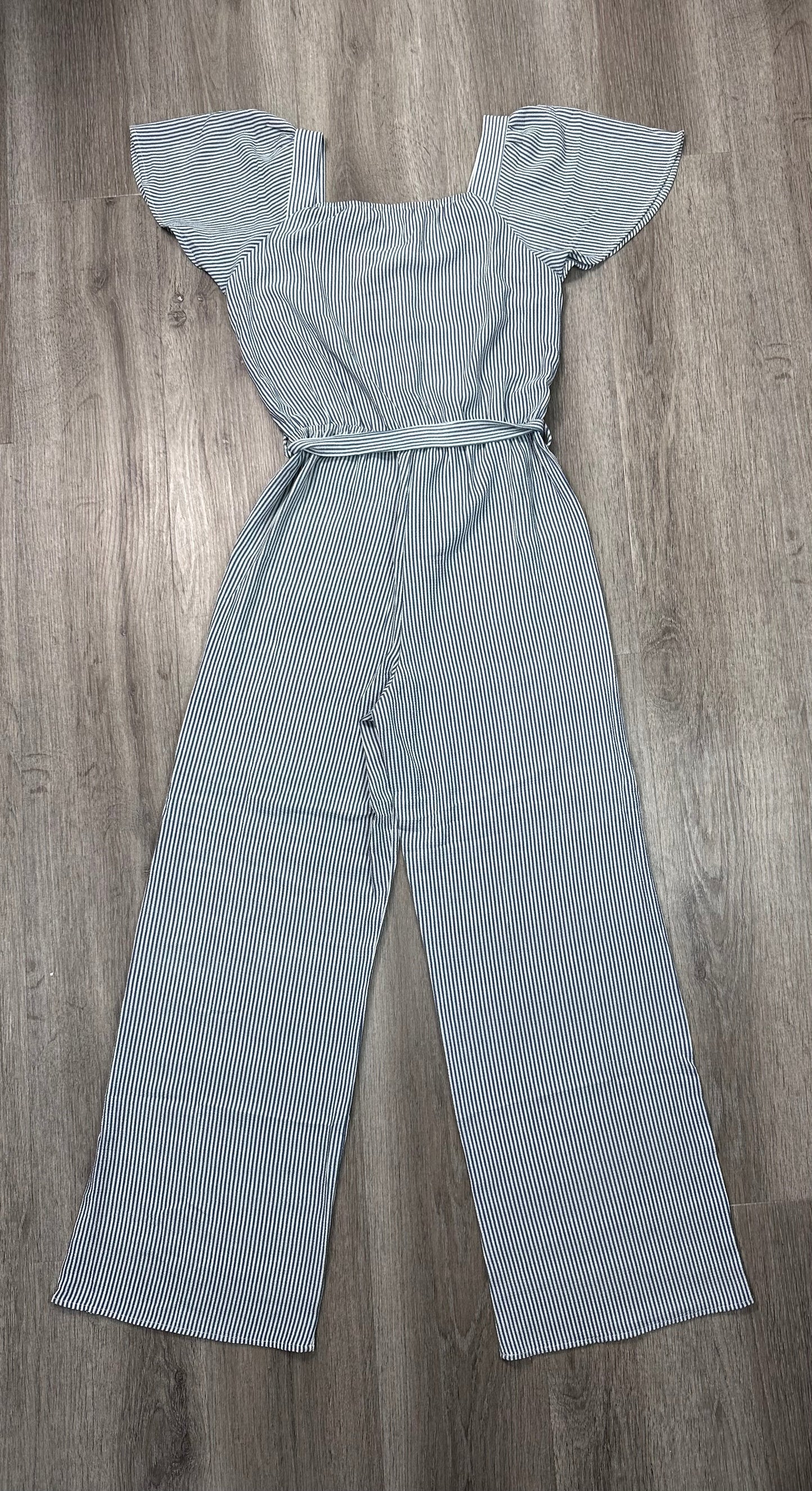 Jumpsuit By Monteau In Blue & White, Size: S