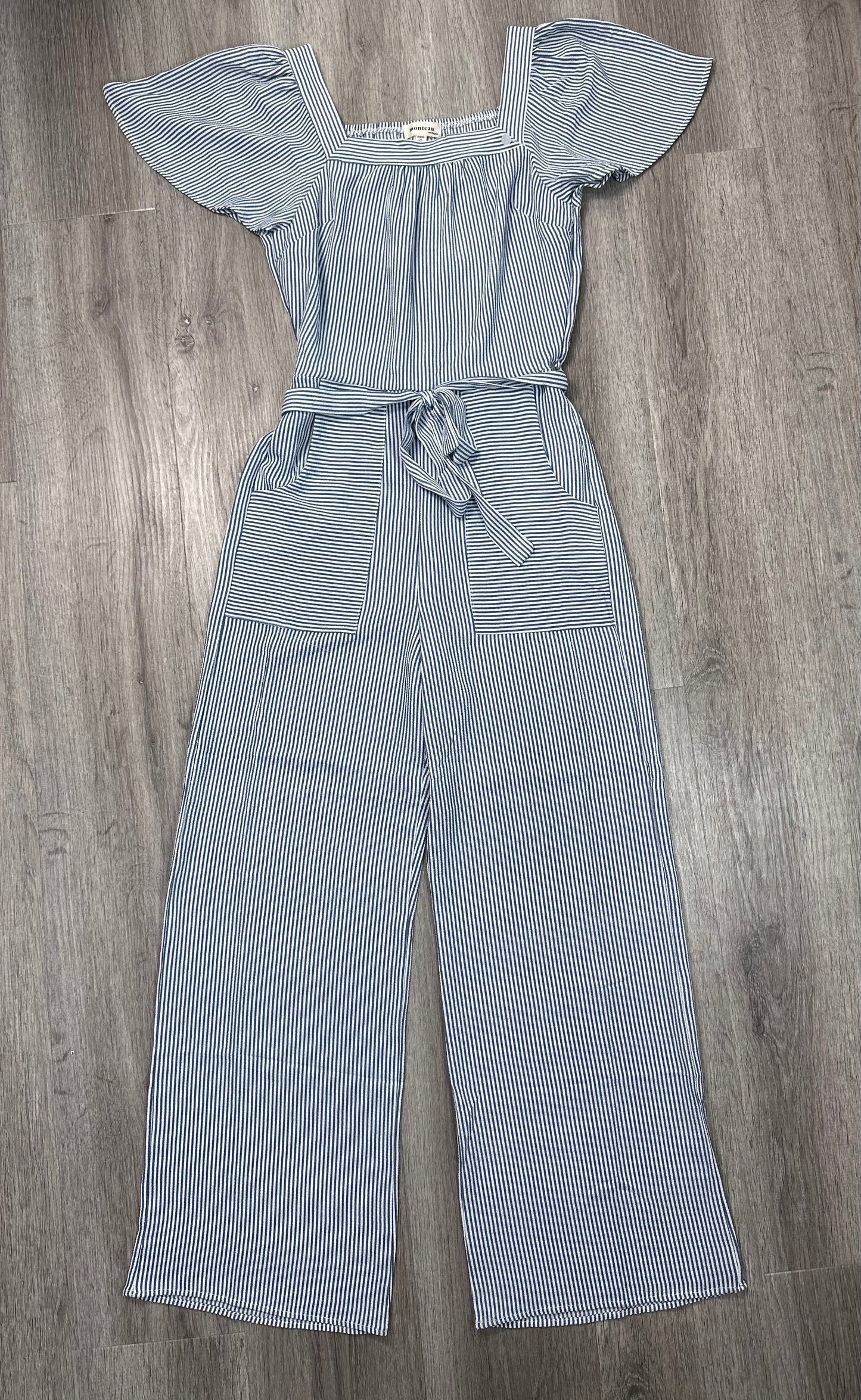 Jumpsuit By Monteau In Blue & White, Size: S