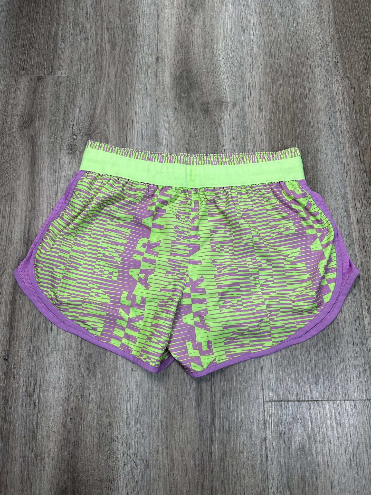 Athletic Shorts By Nike Apparel In Green & Purple, Size: L