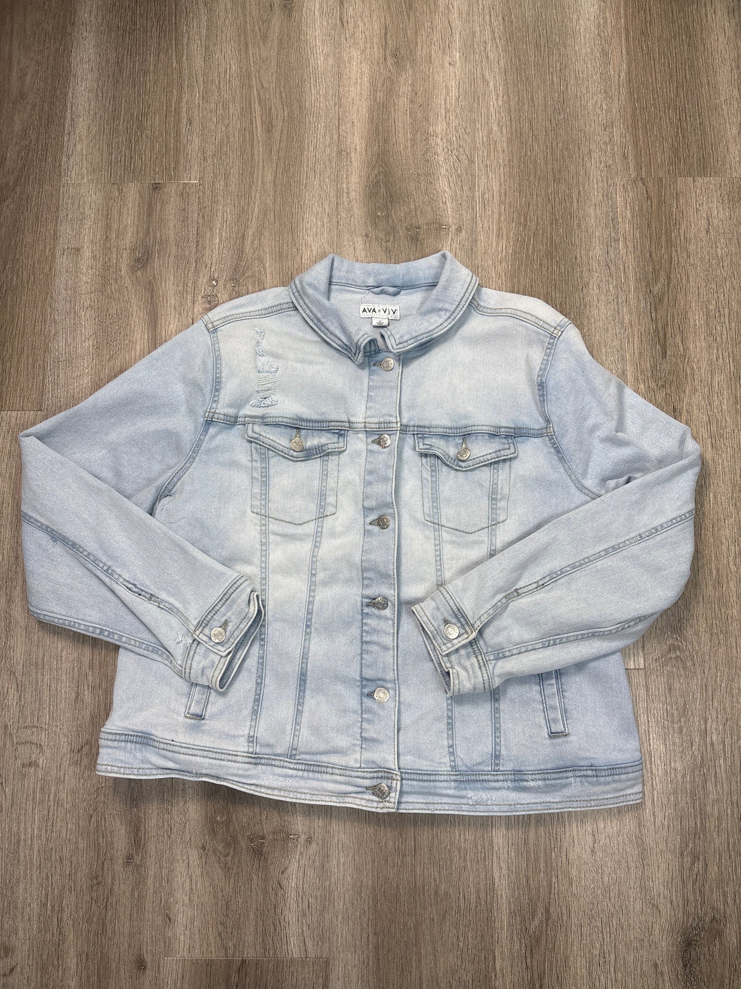 Jacket Denim By Ava & Viv In Blue Denim, Size: 1x