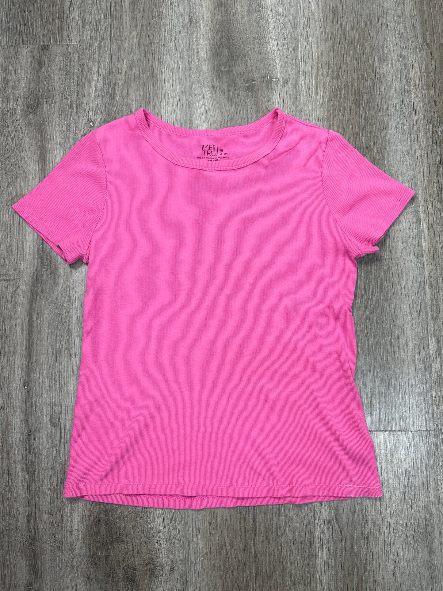 Top Short Sleeve Basic By Time And Tru In Pink, Size: M