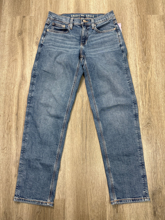 Jeans Straight By American Eagle In Blue Denim, Size: 0