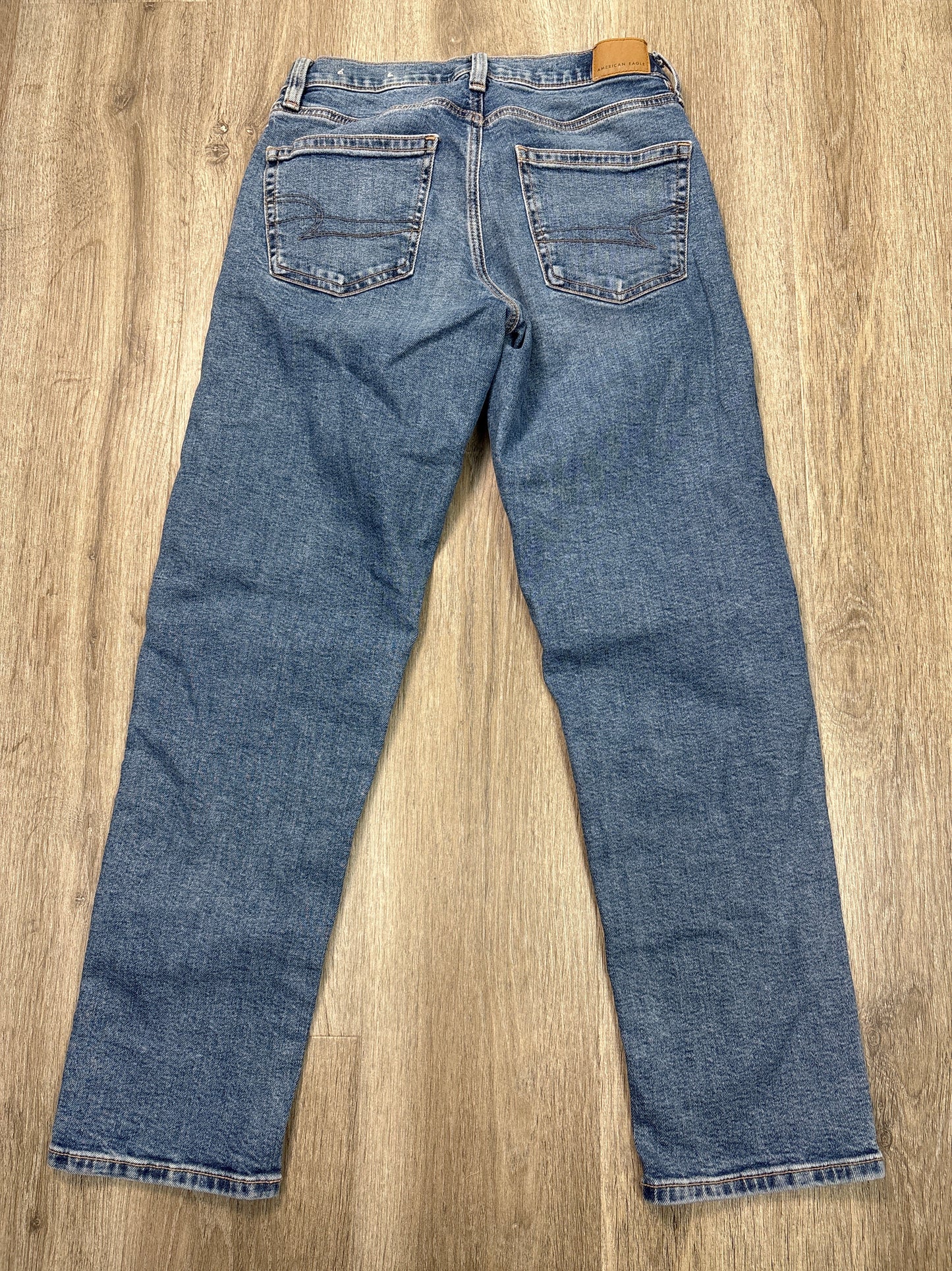 Jeans Straight By American Eagle In Blue Denim, Size: 0