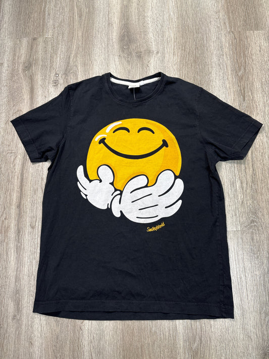 Top Short Sleeve By Smiley In Black, Size: M