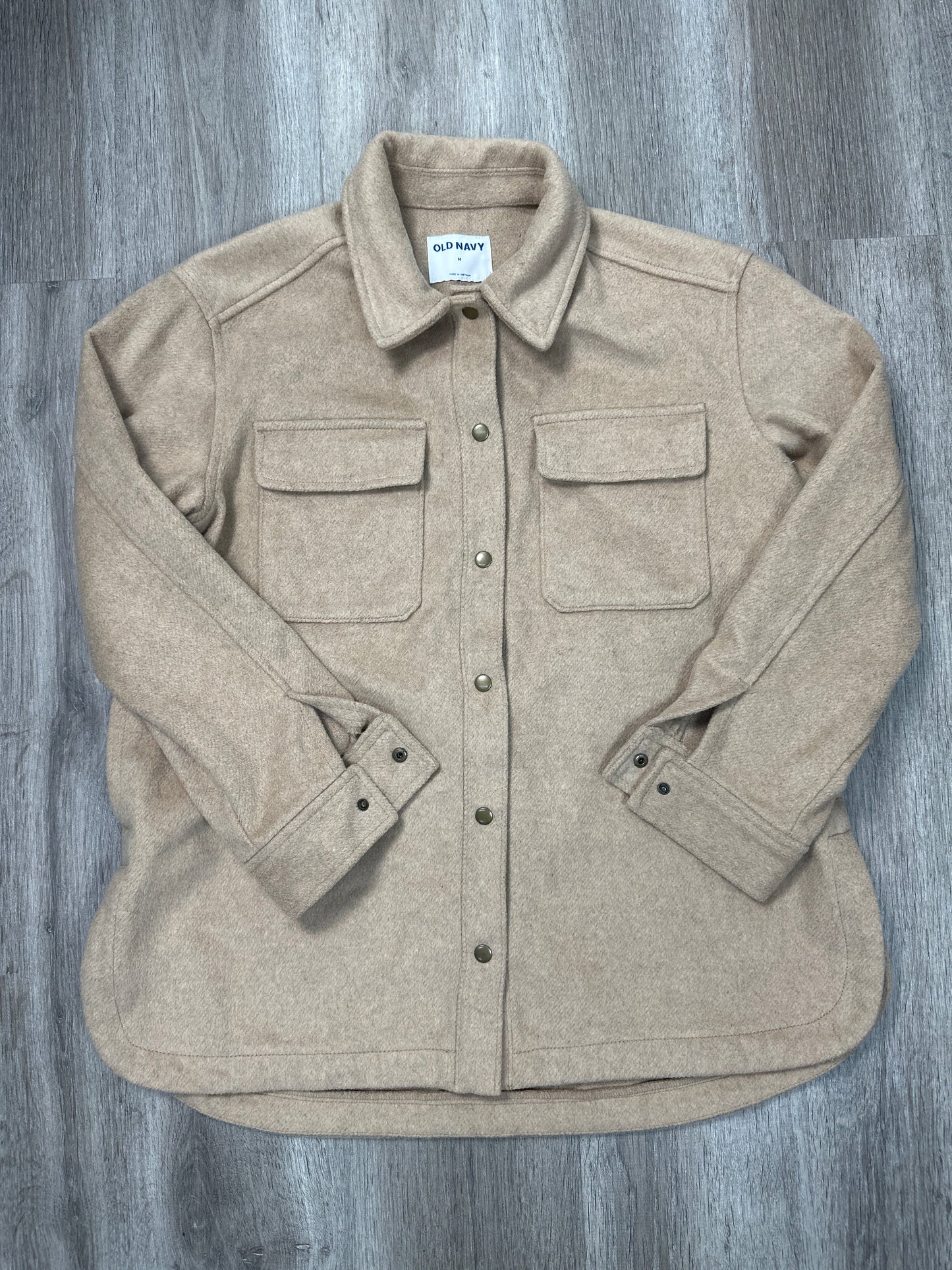 Jacket Shirt By Old Navy In Brown, Size: M