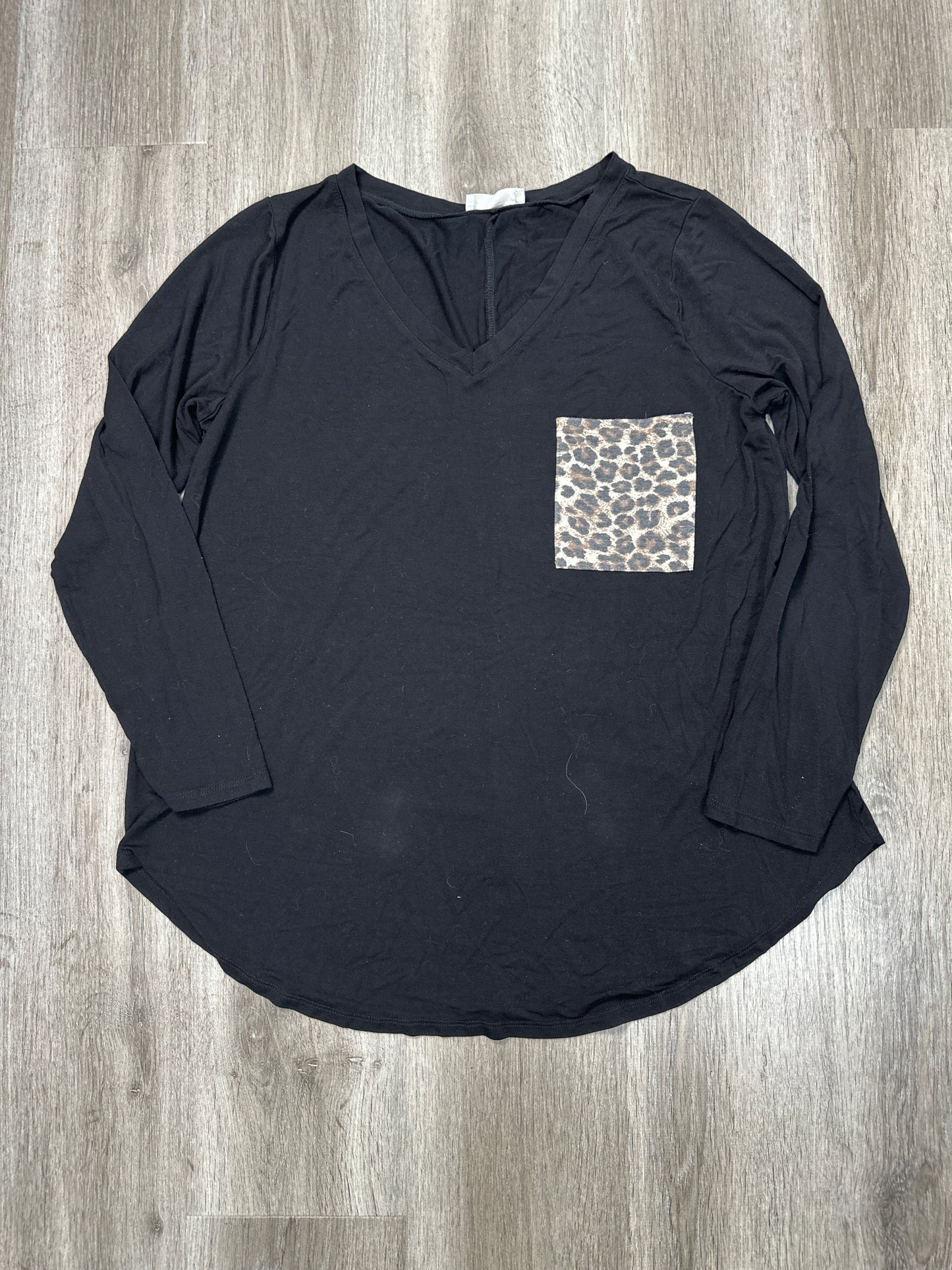 Top Long Sleeve By Zenana Outfitters In Black, Size: 1x