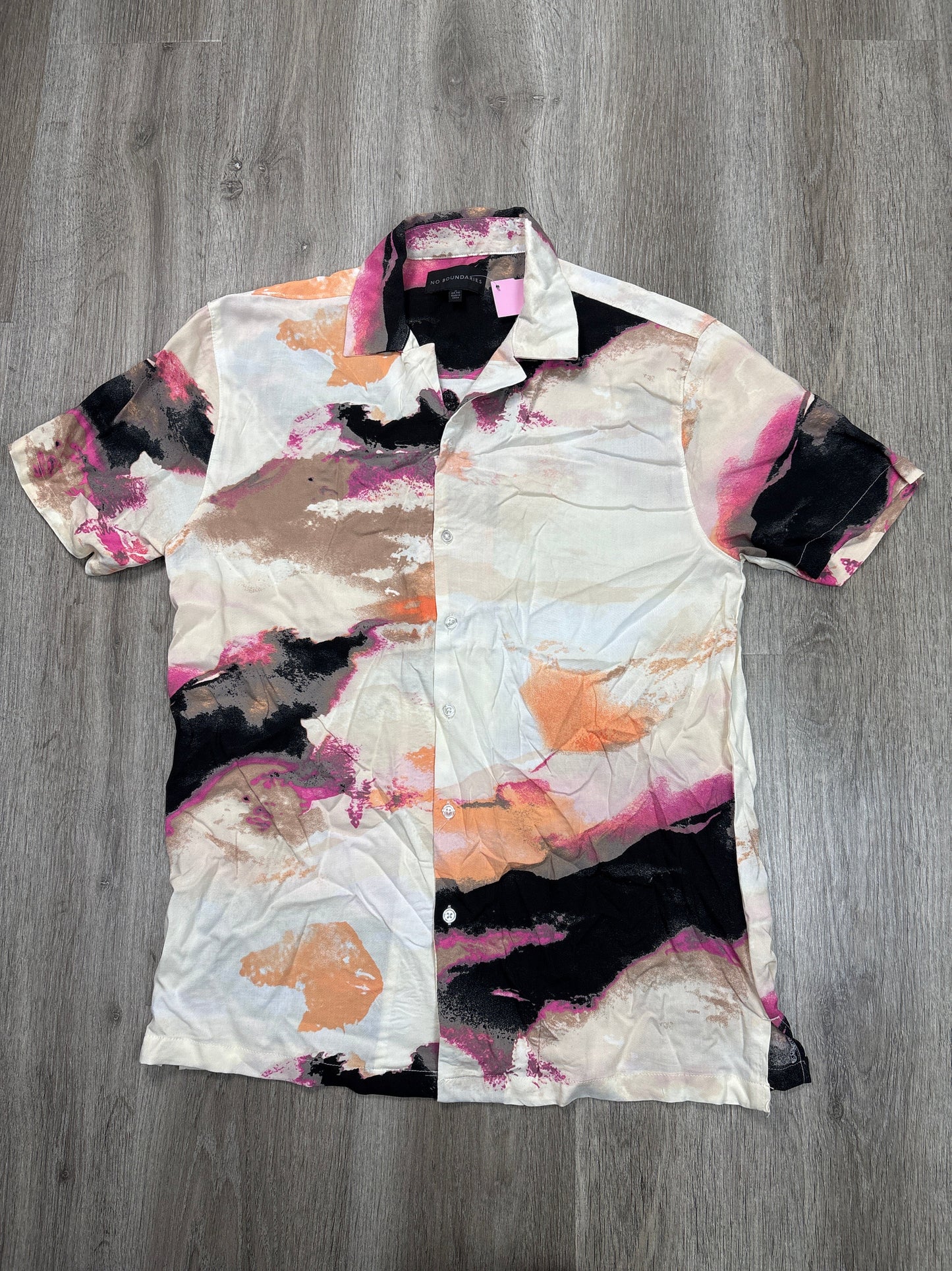 Top Short Sleeve By No Boundaries In Cream & Orange, Size: M