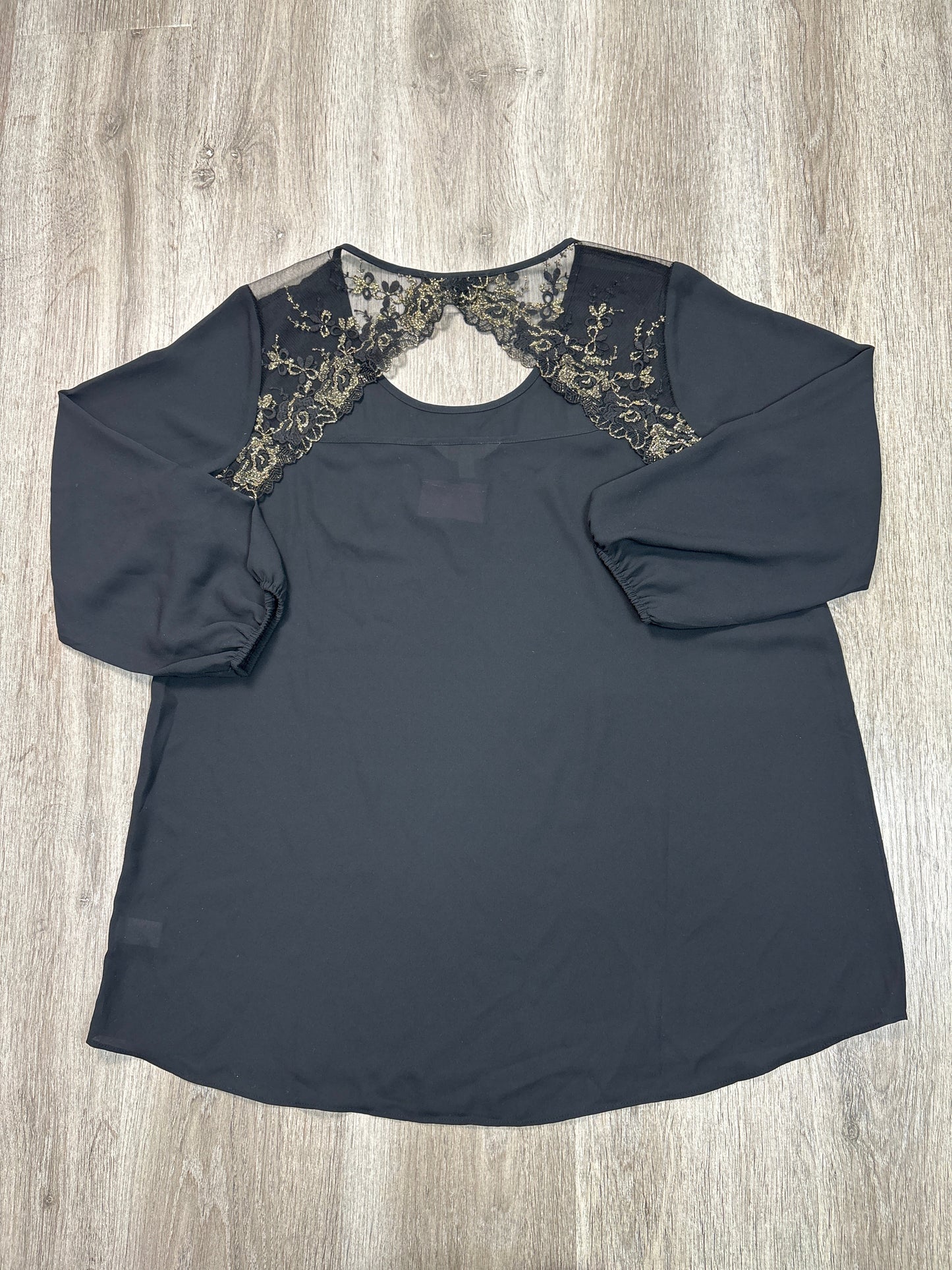 Blouse Long Sleeve By Charming Charlie In Black, Size: L