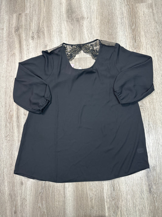 Blouse Long Sleeve By Charming Charlie In Black, Size: L