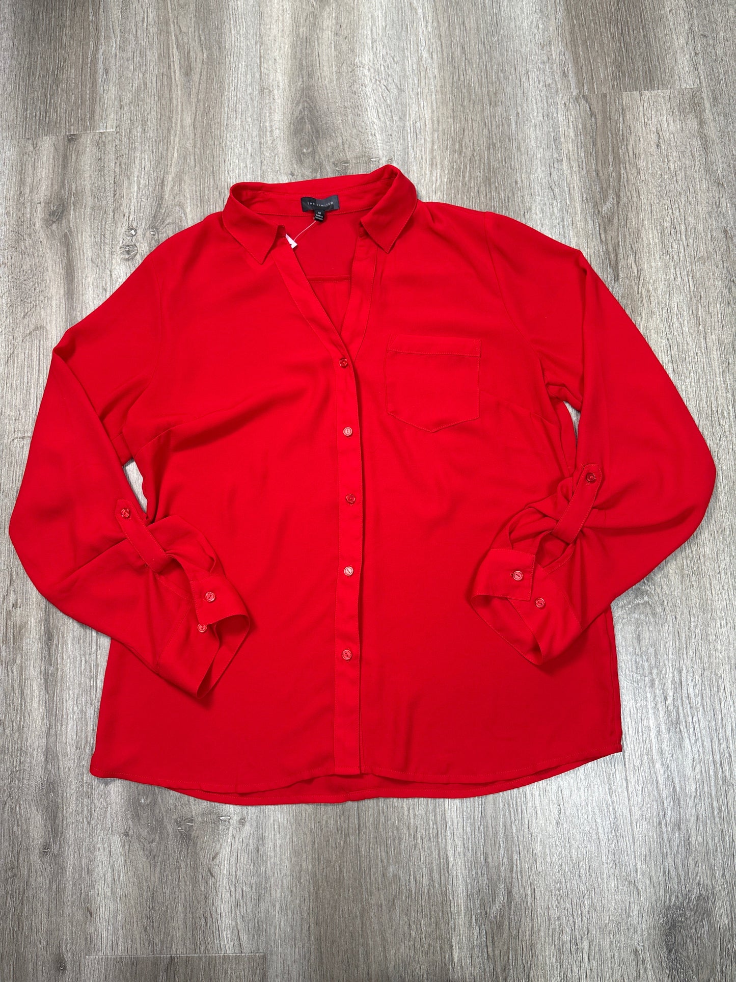 Blouse Long Sleeve By Limited In Red, Size: M