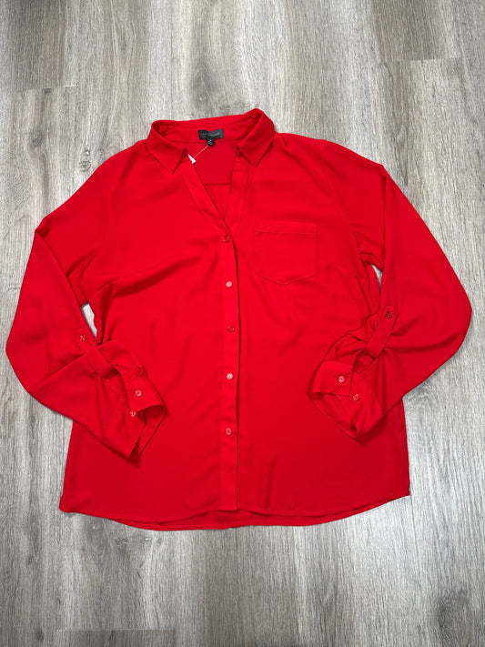 Blouse Long Sleeve By Limited In Red, Size: M