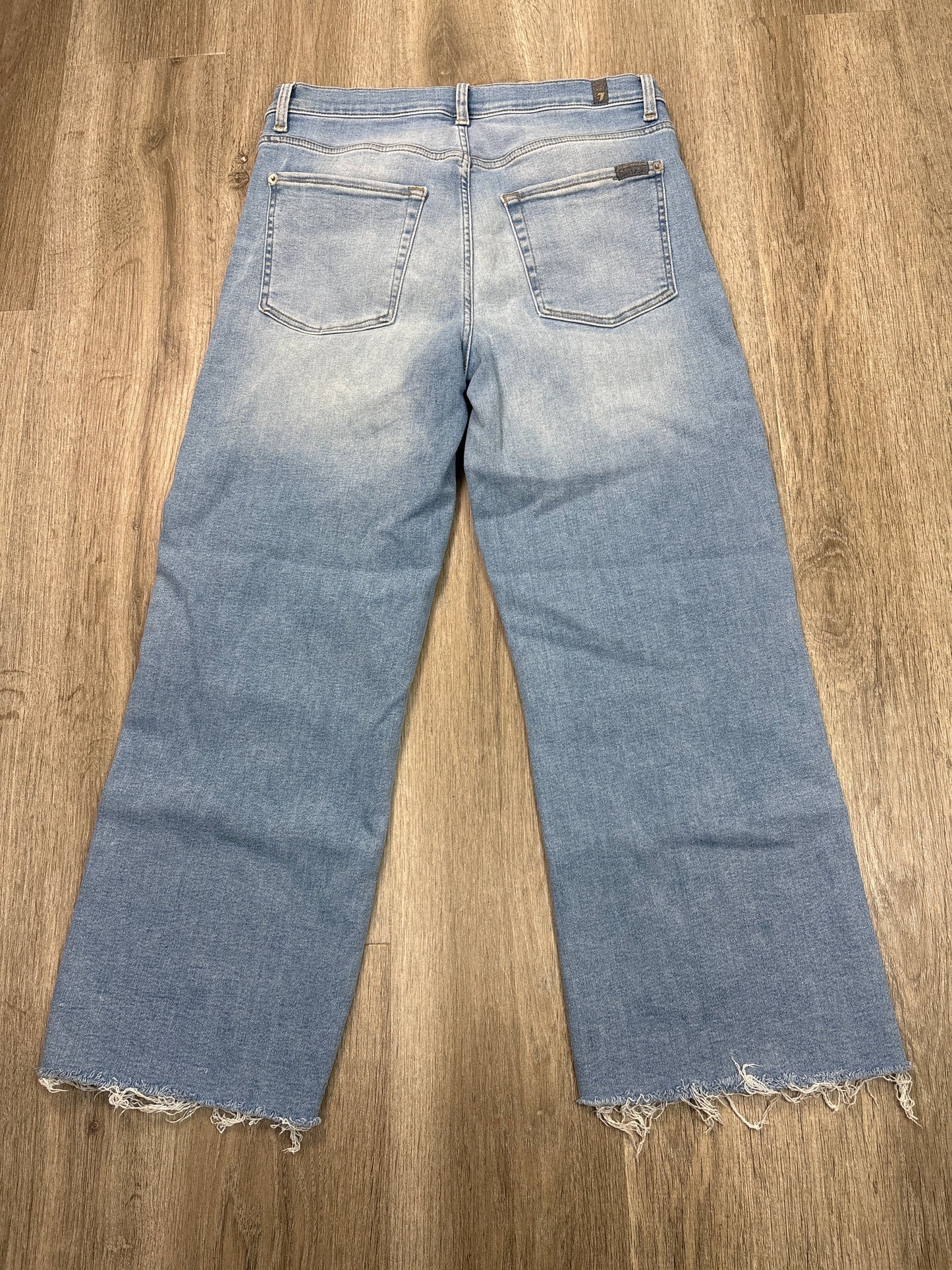 Jeans Cropped By 7 For All Mankind In Blue Denim, Size: 12