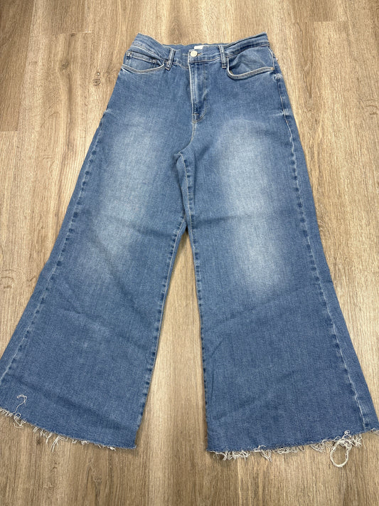 Jeans Flared By Frame In Blue Denim, Size: 14