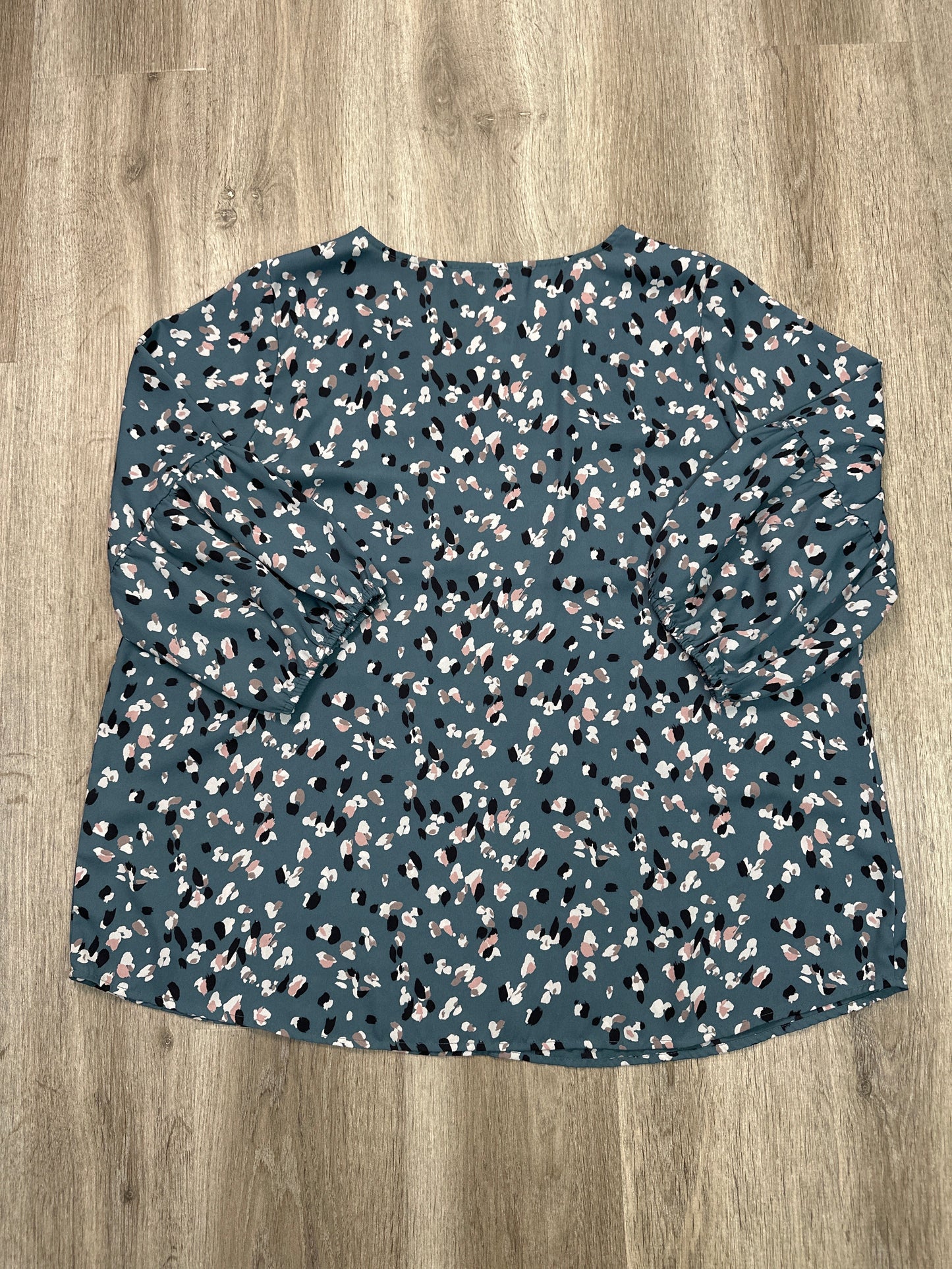 Blouse 3/4 Sleeve By Collective Concepts In Blue, Size: 2x