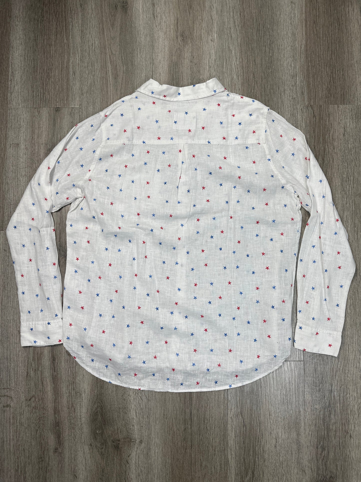 Blouse Long Sleeve By Rails In Blue & Red & White, Size: L