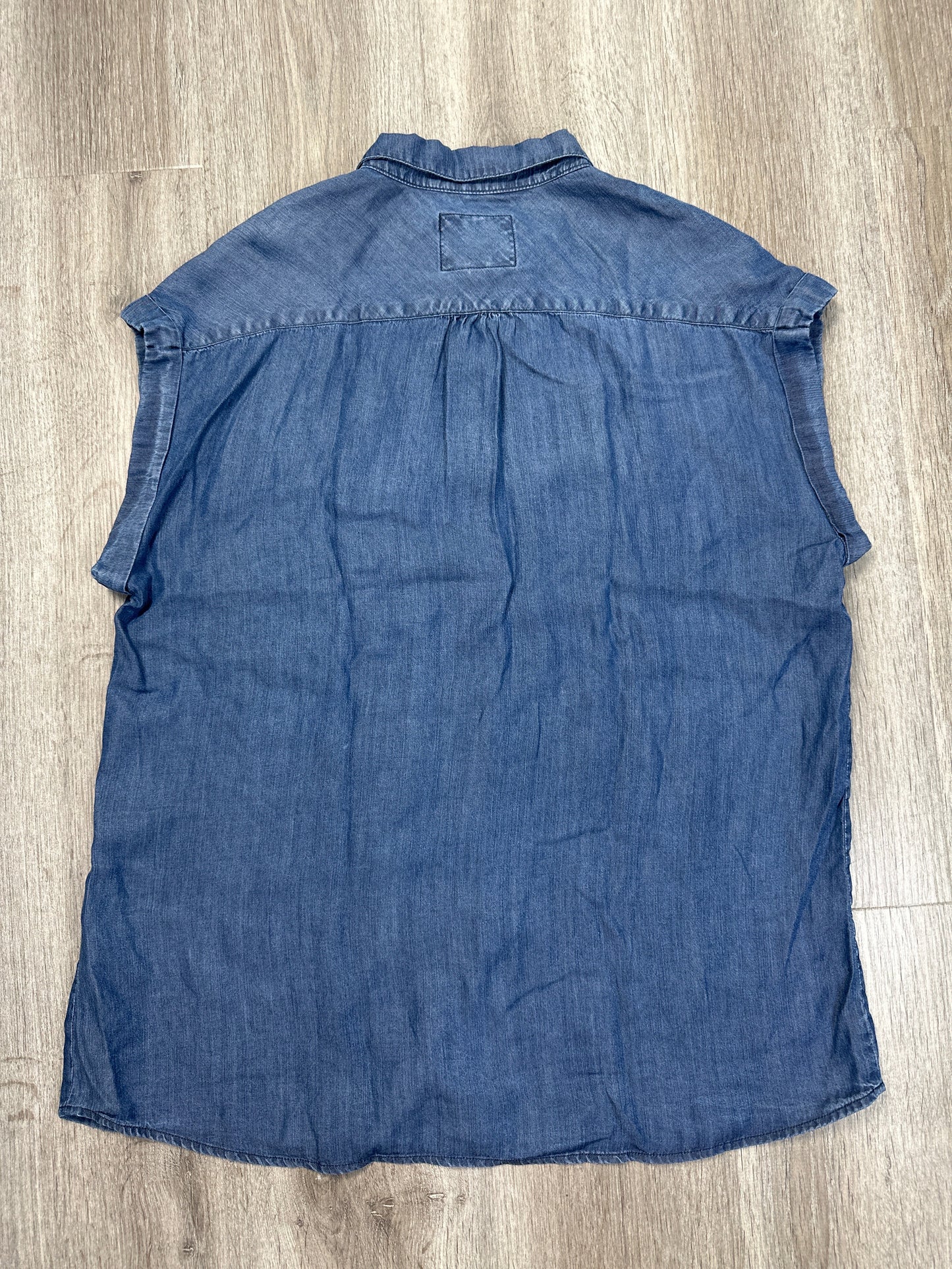 Blouse Sleeveless By Rails In Blue Denim, Size: L